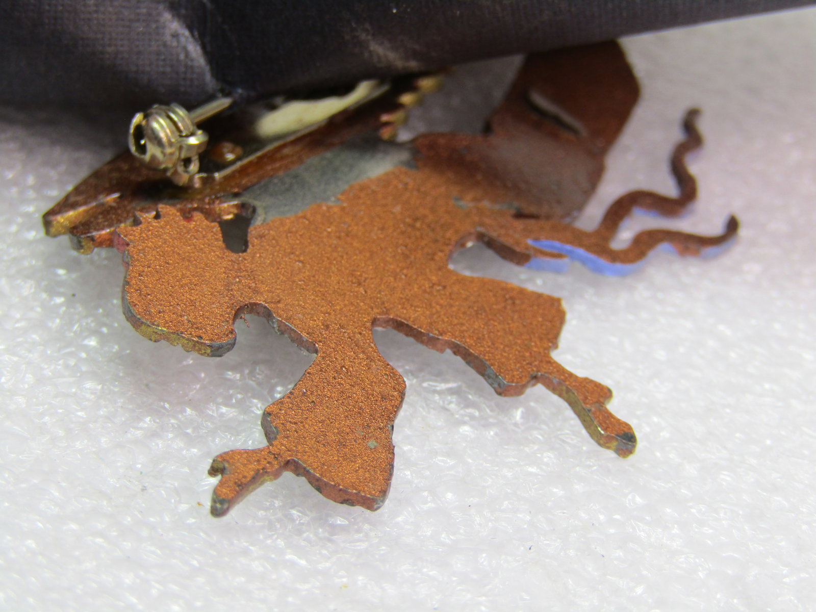 Enamel Painted Copper Angel Brooch, Gina Napa Valley New on Card - 6