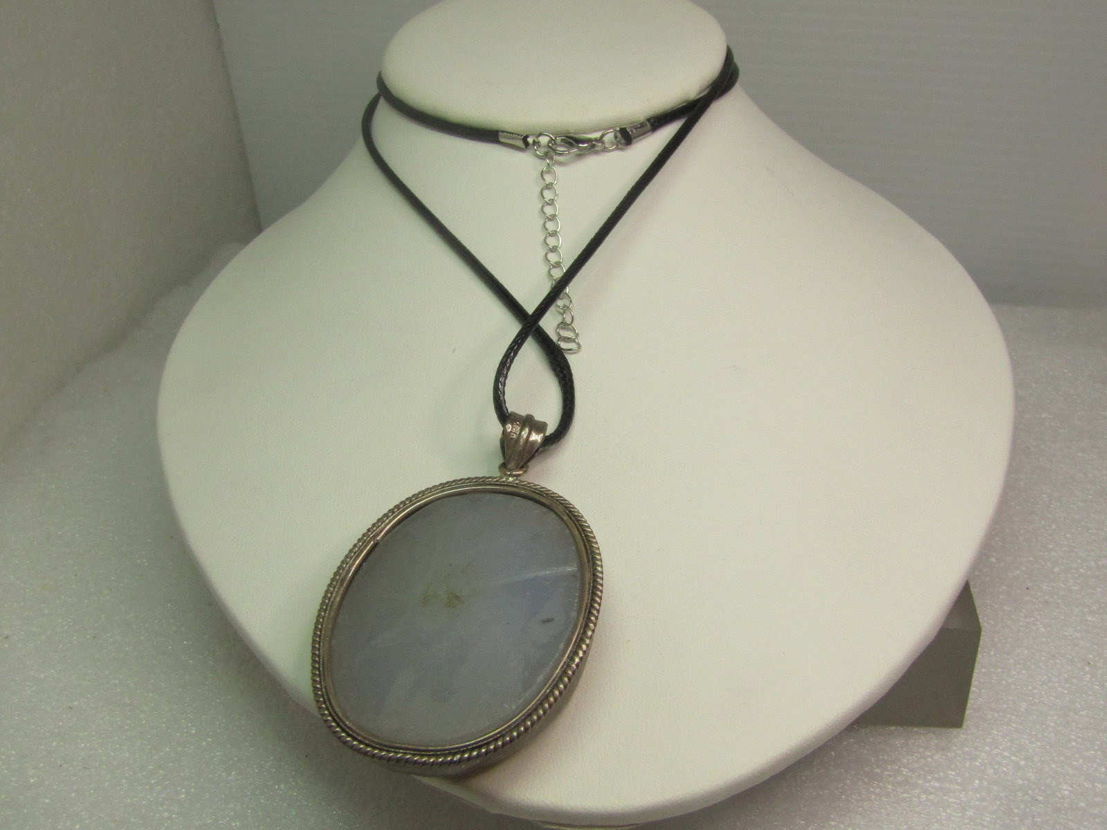 Vintage Sterling Druzy Quartz Necklace, 1970's-1980's, 24"-26" - 4