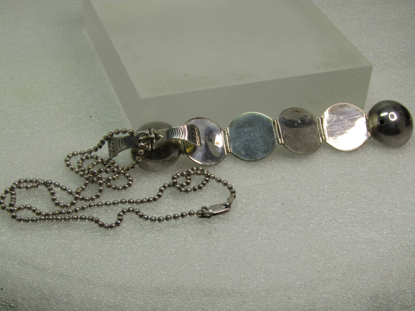Sterling Photo Ball Locket/Necklace 24", Six Photos - 6