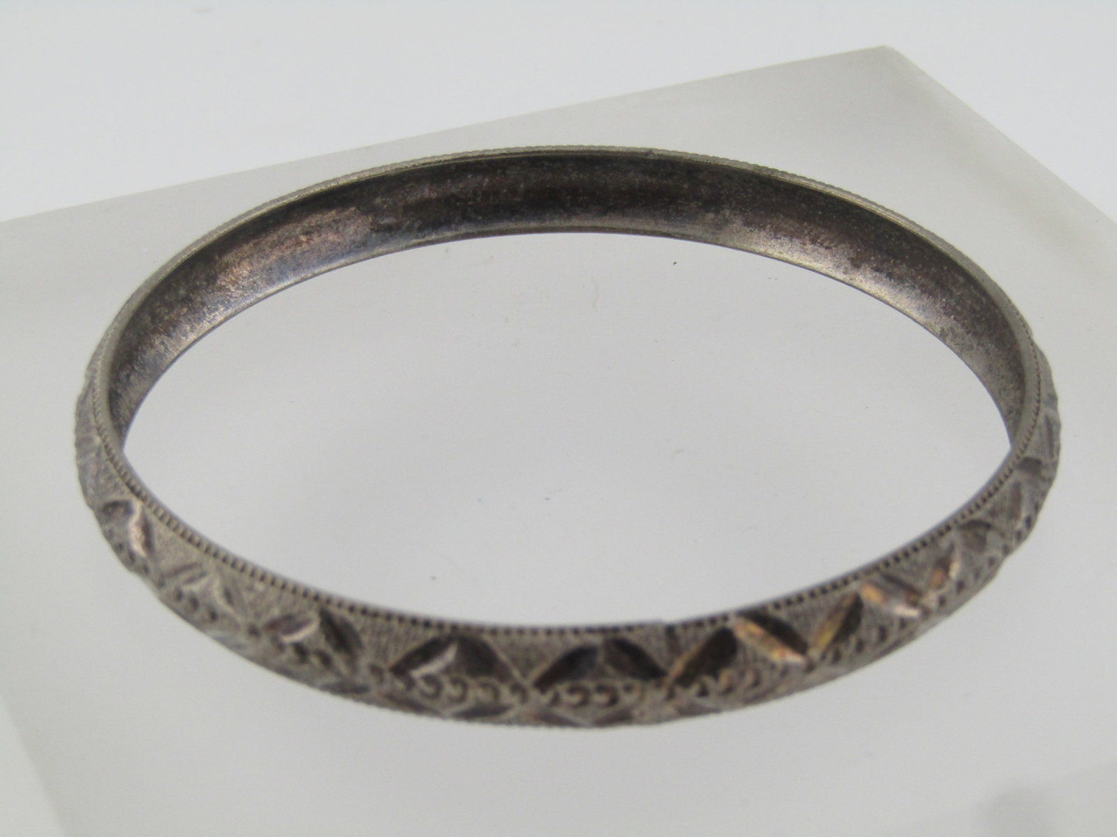 Vintage Silver Tone Cuff Bracelet, 8.25", Domed, 1970's-1980's - 4