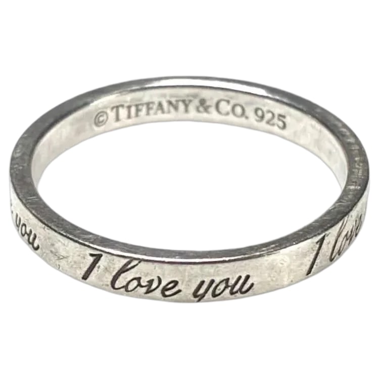 Tiffany and Co Sterling Silver I Love You Notes Narrow Band Ring (1 of 7)