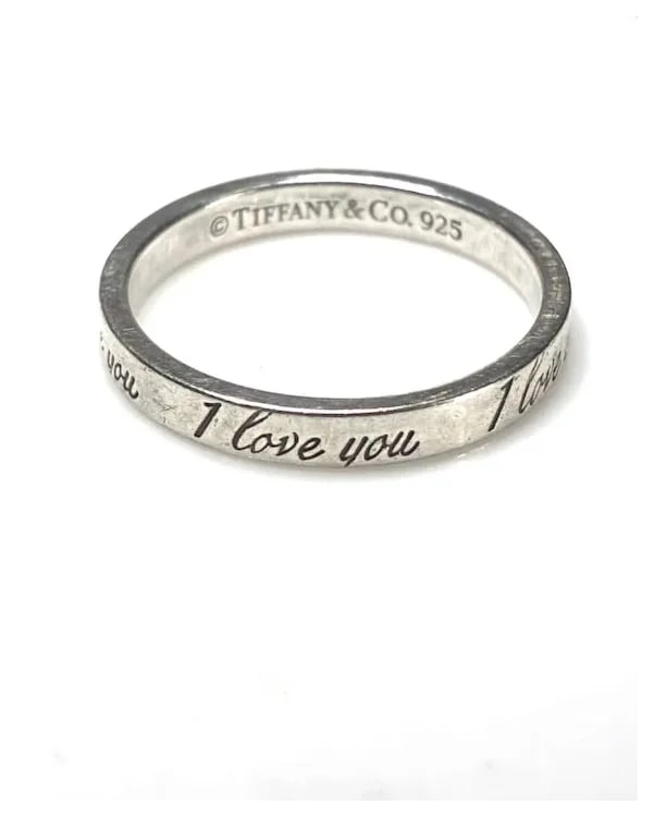 Tiffany and Co Sterling Silver I Love You Notes Narrow Band Ring - 2