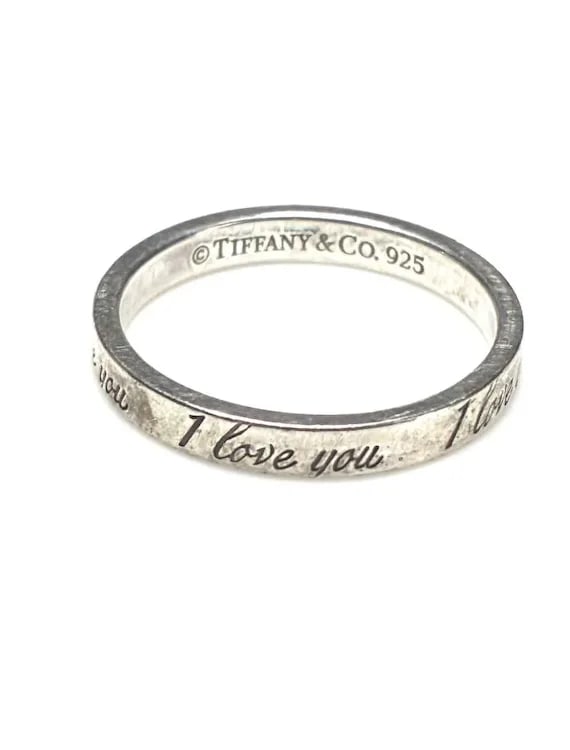 Tiffany and Co Sterling Silver I Love You Notes Narrow Band Ring - 3