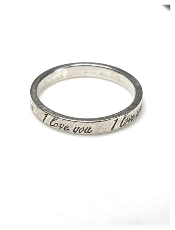 Tiffany and Co Sterling Silver I Love You Notes Narrow Band Ring - 6