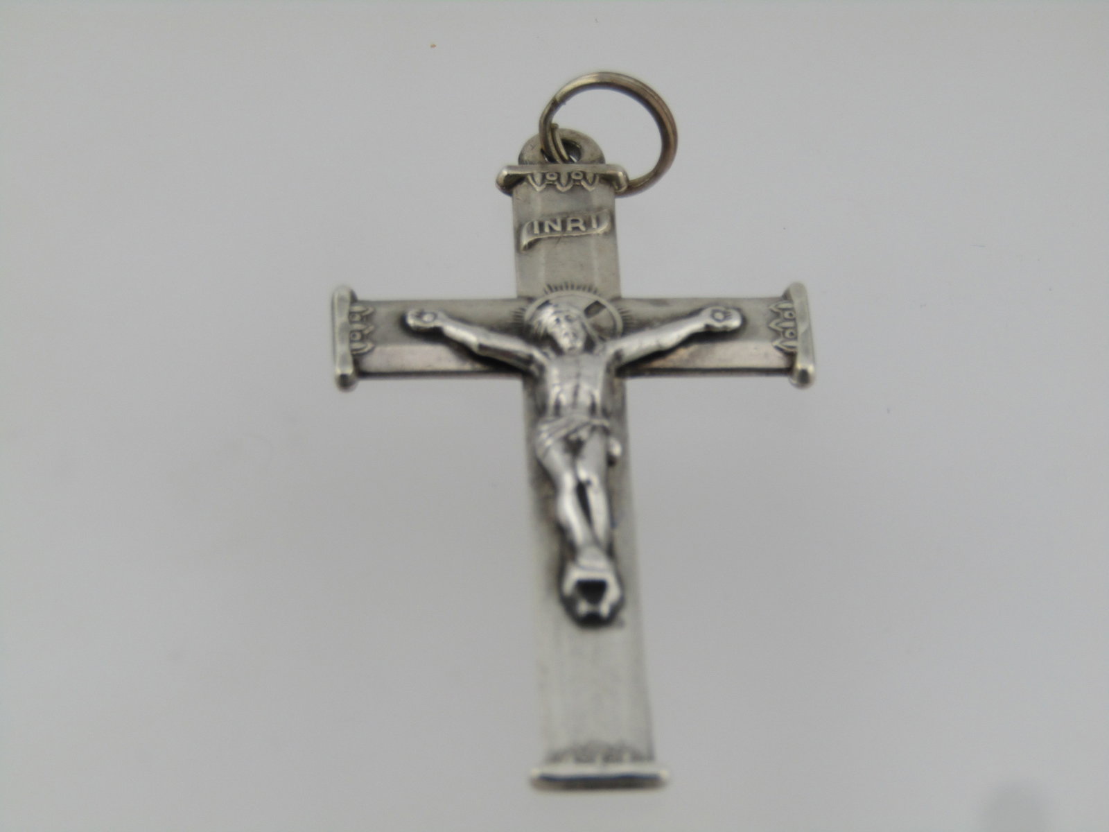 Vintage Sterling Crucifix Pendant, 1940's-1960's, Signed, Unisex - 2