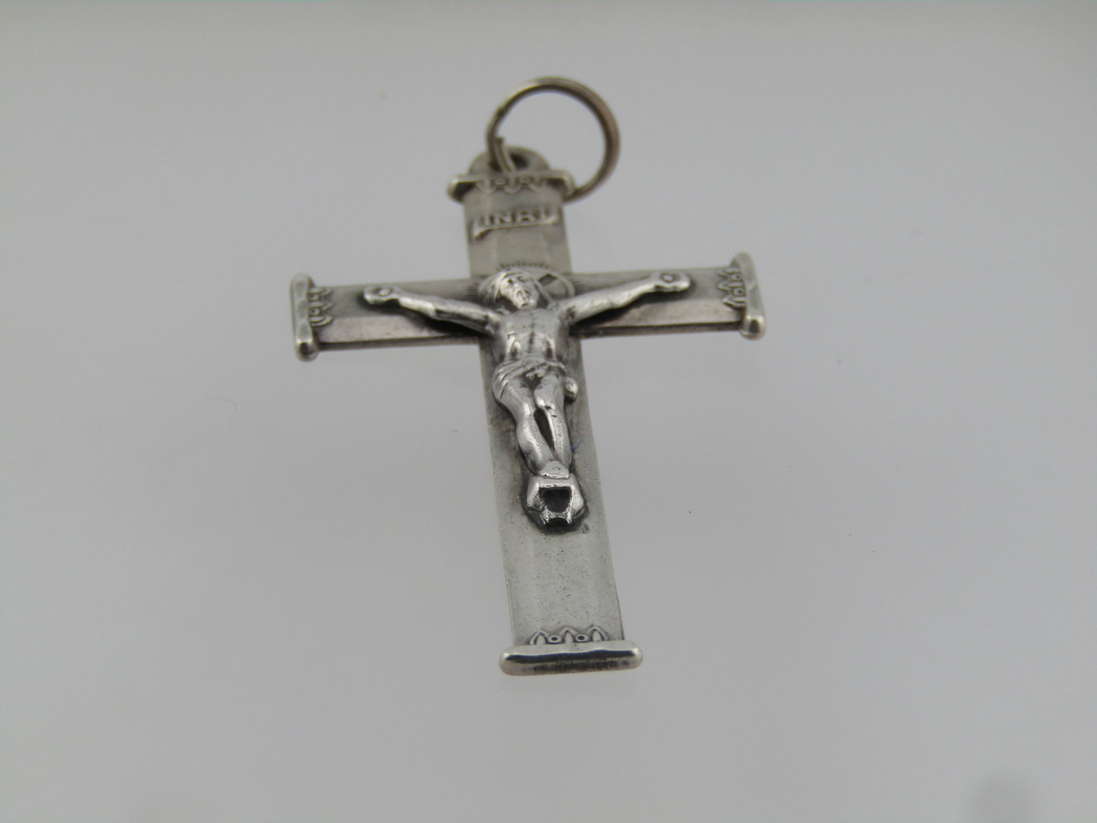 Vintage Sterling Crucifix Pendant, 1940's-1960's, Signed, Unisex - 3