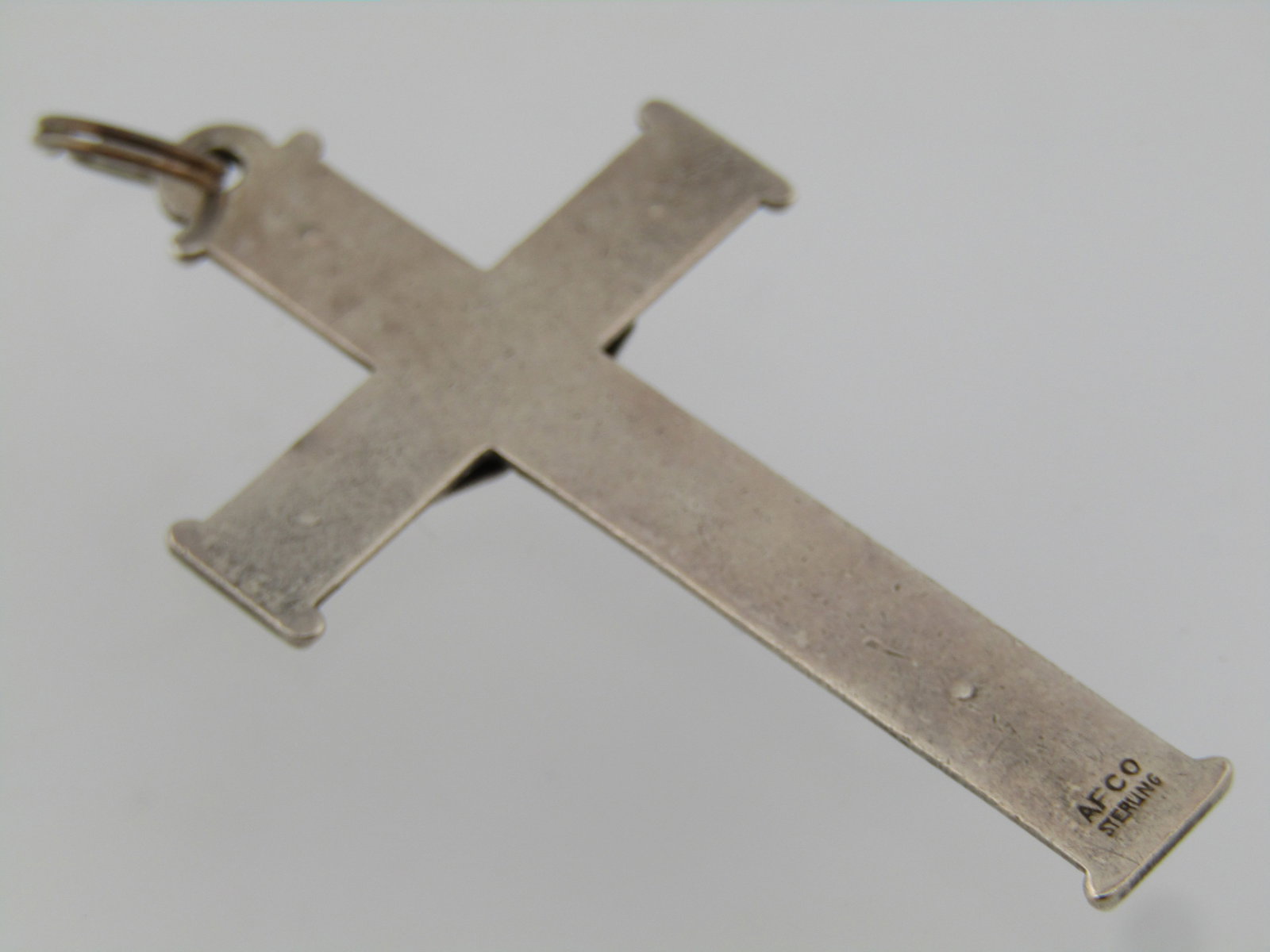 Vintage Sterling Crucifix Pendant, 1940's-1960's, Signed, Unisex - 4