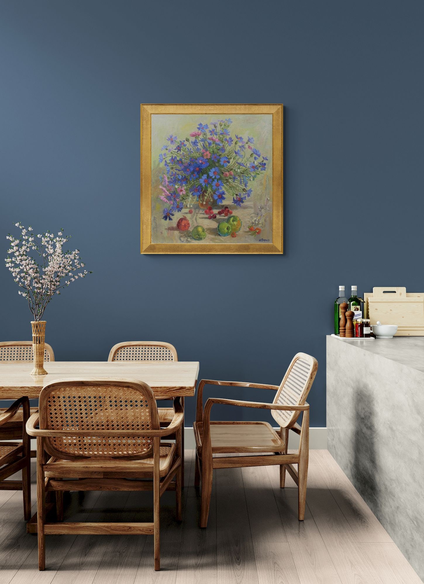 Zorko Yuri (Ukrainian artist), "Still life "Cornflowers", oil on canvas - 4
