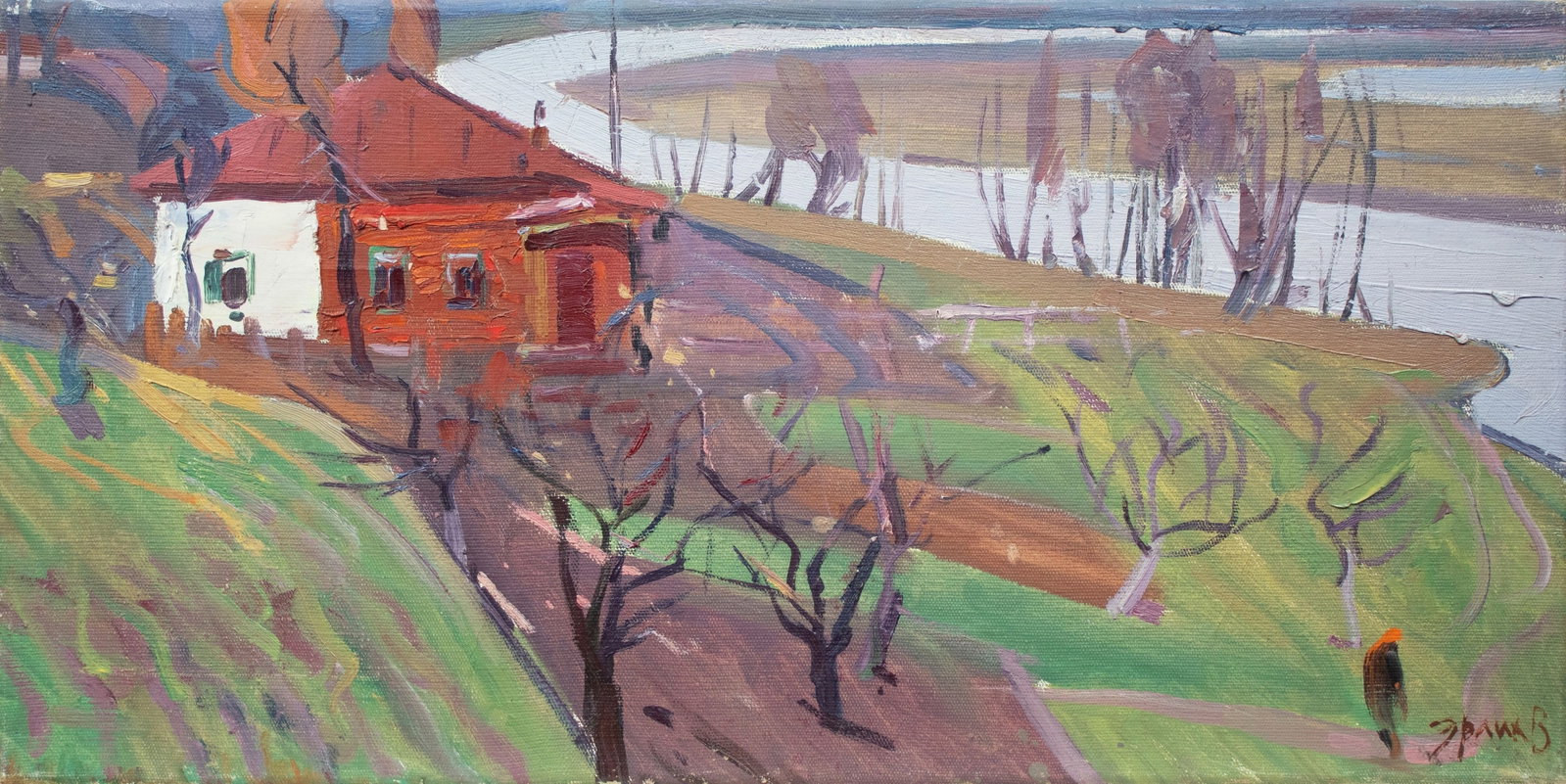 Erlih Volodymyr (Ukrainian artist), "House in Sedniv", oil on canvas (1 of 4)