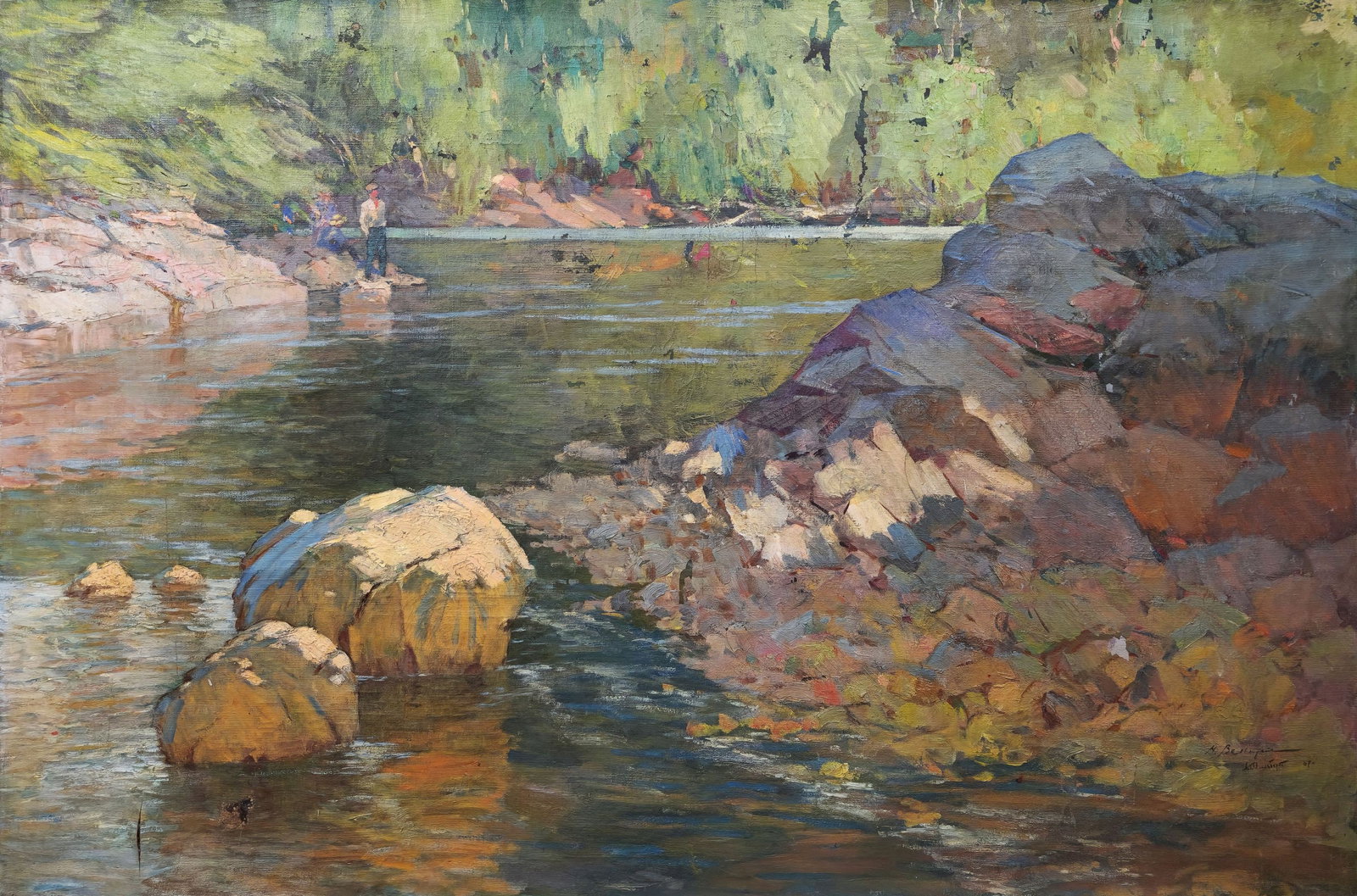 Wolshtein Moses (Ukrainian artist), "Baikal", oil on canvas: Title: Wolshtein Moses (Ukrainian artist), "Baikal", oil on canvas Description: ARTIST: Wolshtein Moses Lvovich, Ukrainian artist TITLE: "Baikal" SIZE: 102 x 149 cm, (40 1/4 x 58 3/4 in.) MEDIUM: oil