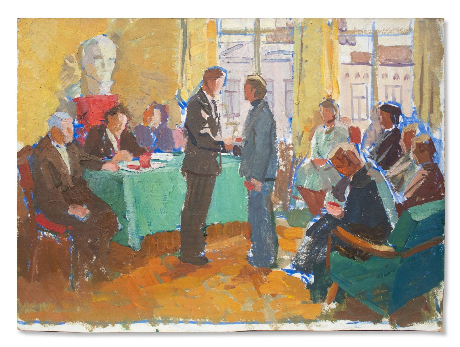 Yukhno-Gurevich Anna (Ukrainian artist), "Admission to the Komsomol", oil on cardboard - 2