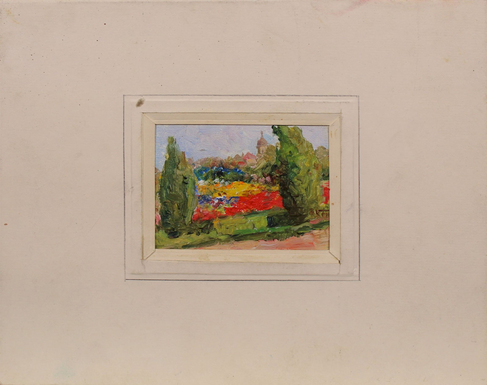 Konovalyuk Fedir (Ukrainian artist), "Botanical garden of the Academy of sciences", oil on cardboard (1 of 3)