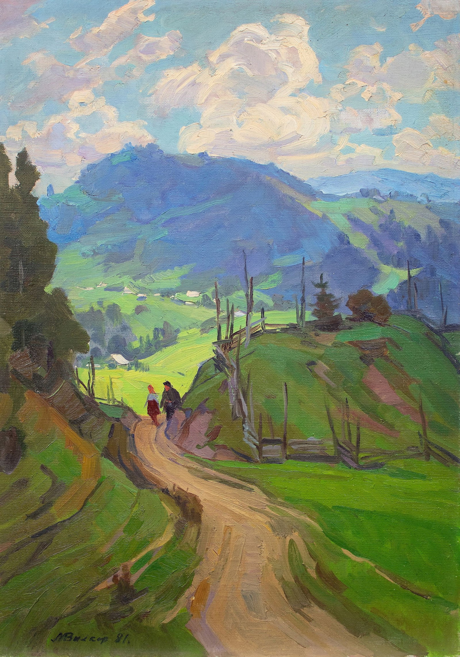 Vilkov Mykhaylo (Ukrainian artist), "Noon", oil on canvas: Title: Vilkov Mykhaylo (Ukrainian artist), "Noon", oil on canvas Description: ARTIST: Vilkov Mykhaylo Ivanovich, Ukrainian artist TITLE: "Noon" SIZE: 70 x 50 cm, (27 2/4 x 19 3/4 in.) MEDIUM: oil on c