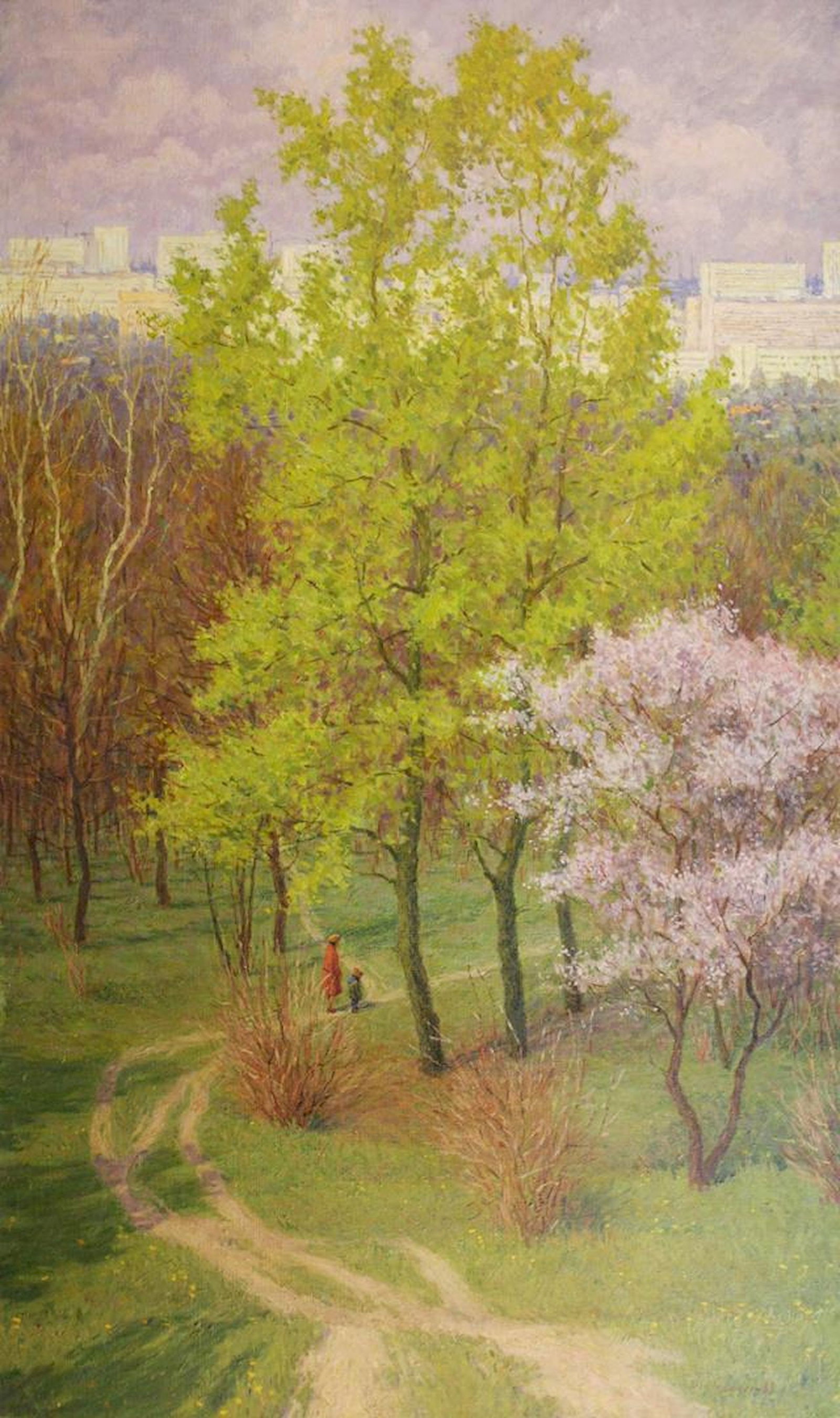 Kumundzhiev Victor (Ukrainian artist), "In the park", oil on canvas: Title: Kumundzhiev Victor (Ukrainian artist), "In the park", oil on canvas Description: ARTIST: Kumundzhiev Victor Kostyantynovich, Ukrainian artist TITLE: "In the park" SIZE: 149 x 88 cm, (58 3/4 x 3