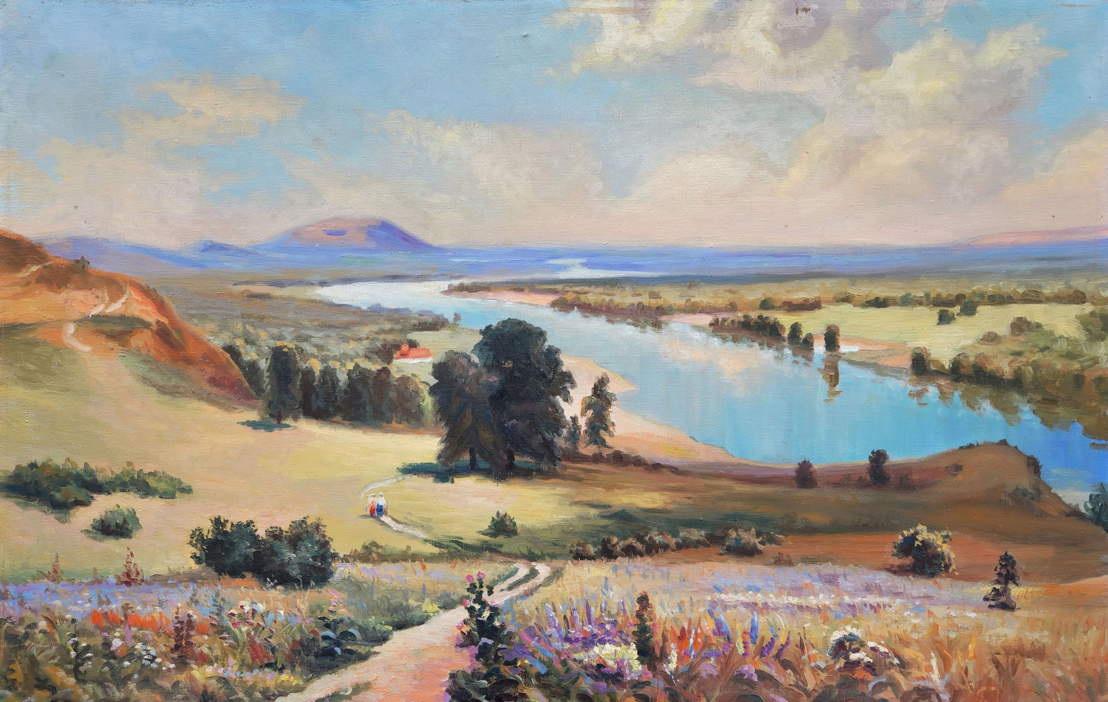 Unidentified (Ukrainian artist), "The trail to the river", oil on canvas (1 of 3)