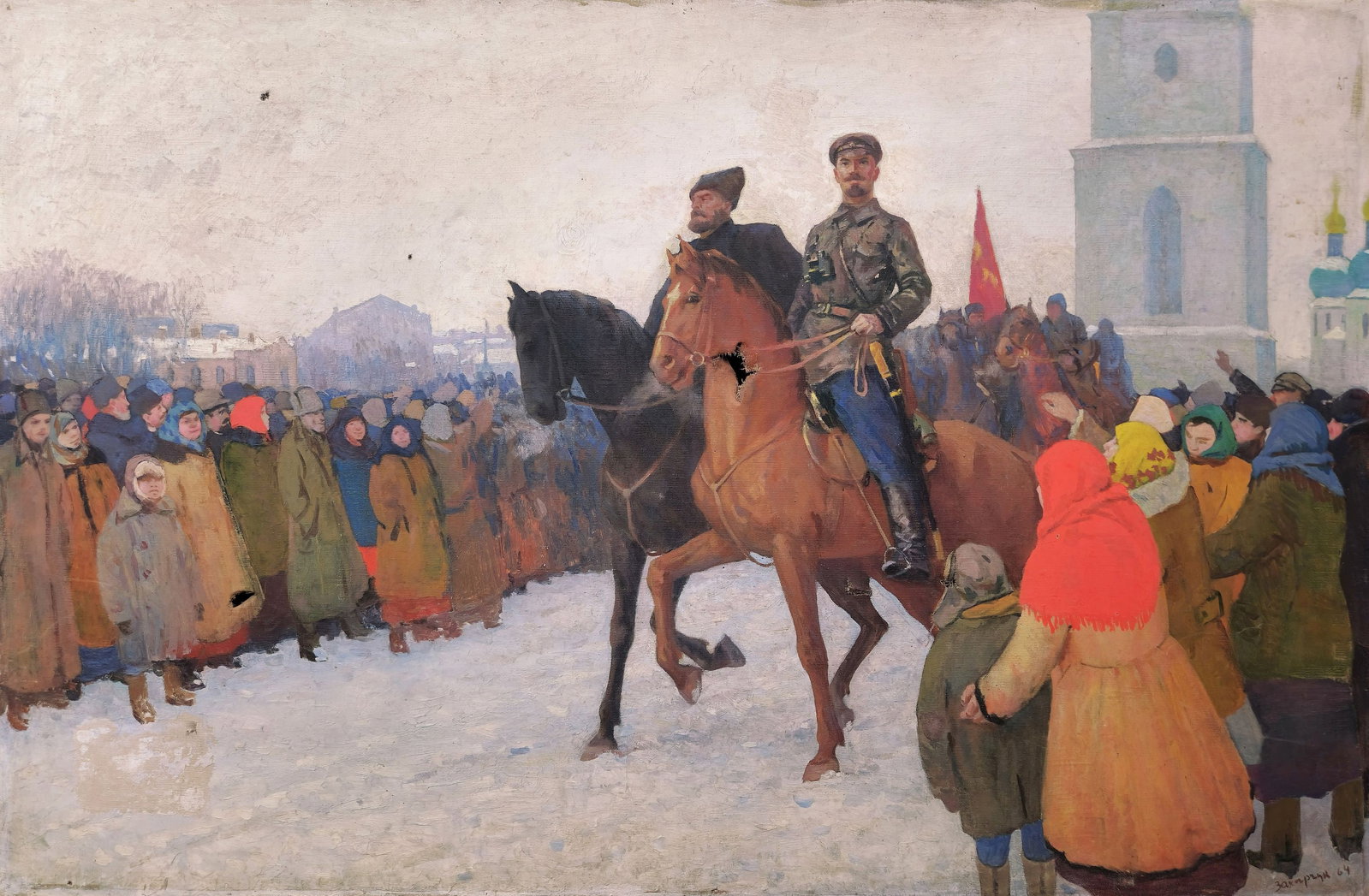 Zakharchuk Oleksiy (Ukrainian artist), "Schors on Bogdan Khmelnitsky square", oil on canvas (1 of 4)