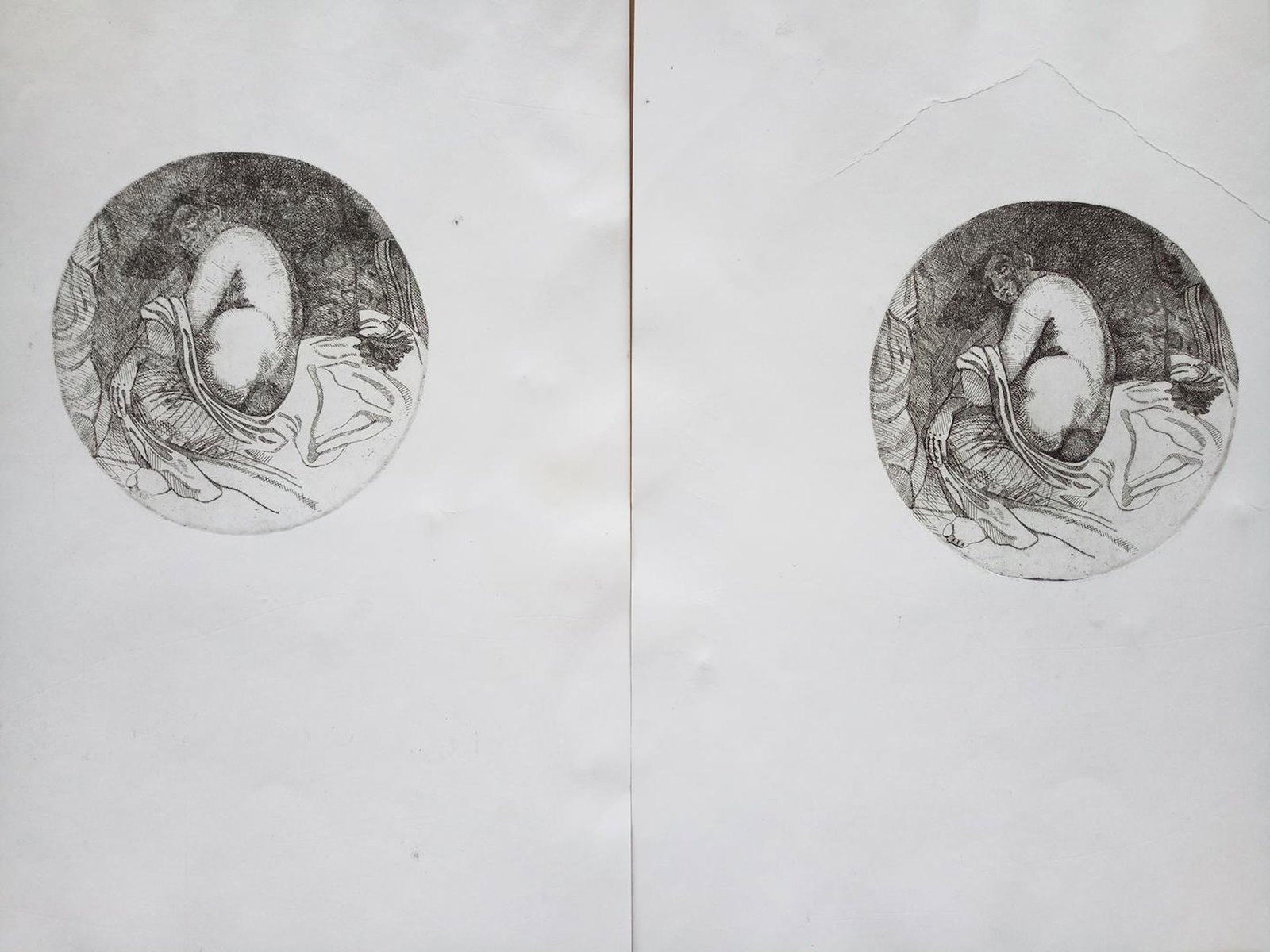 Unidentified (Ukrainian artist), "Figure", pencil on paper (1 of 3)