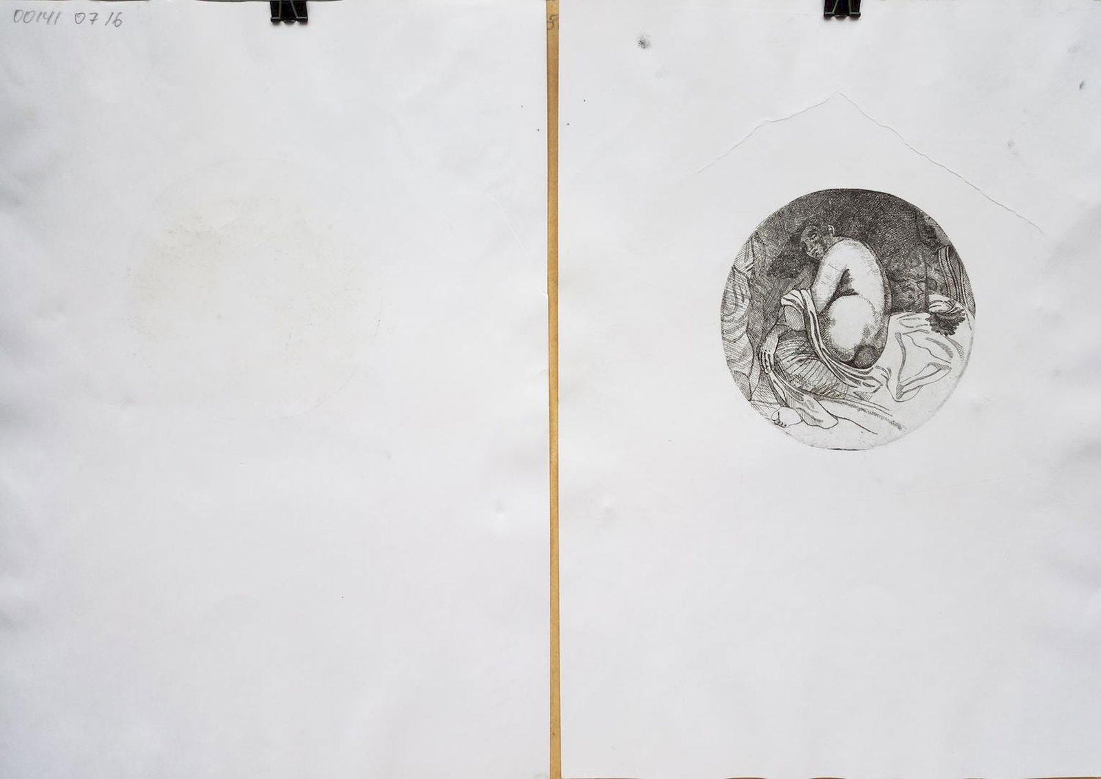 Unidentified (Ukrainian artist), "Figure", pencil on paper - 2