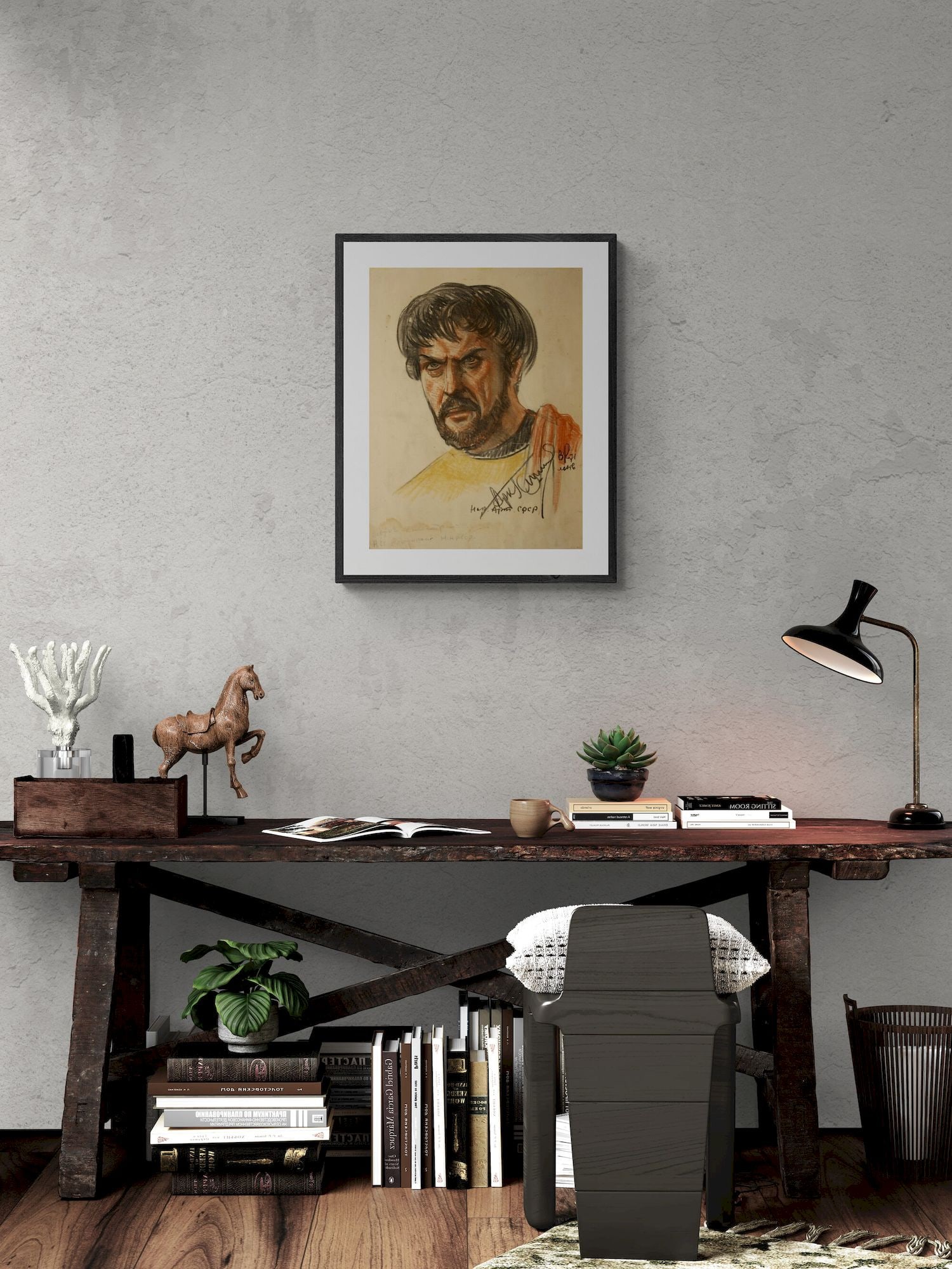 Rudenko Volodymyr (Ukrainian artist), "National artist Gashinsky", mixed technique on paper - 4