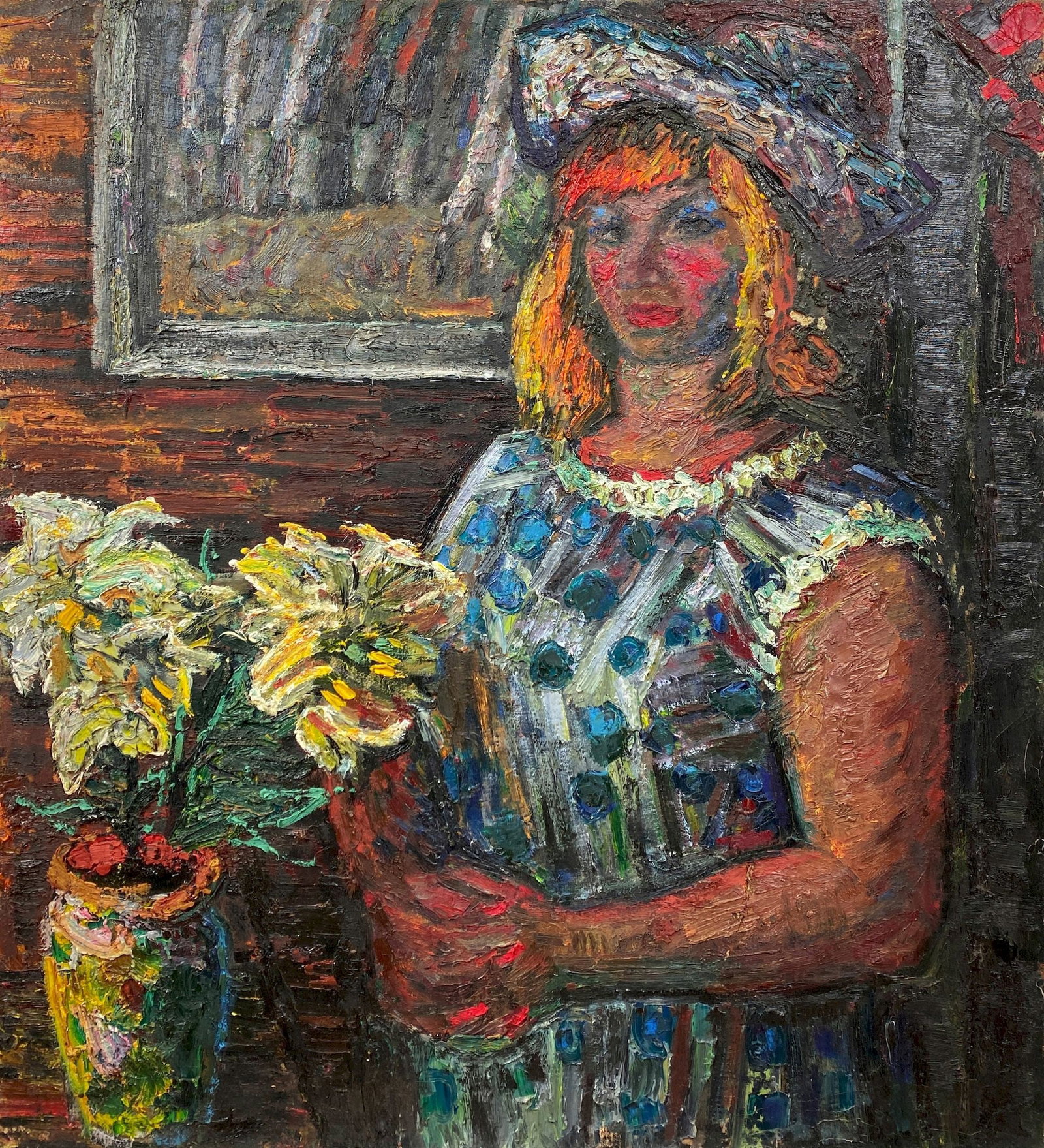 Litvinov Oleksiy (Ukrainian artist), "Portrait of a young woman", oil on canvas: Title: Litvinov Oleksiy (Ukrainian artist), "Portrait of a young woman", oil on canvas Description: ARTIST: Litvinov Oleksiy Grygorovich, Ukrainian artist TITLE: "Portrait of a young woman" SIZE: 99 x