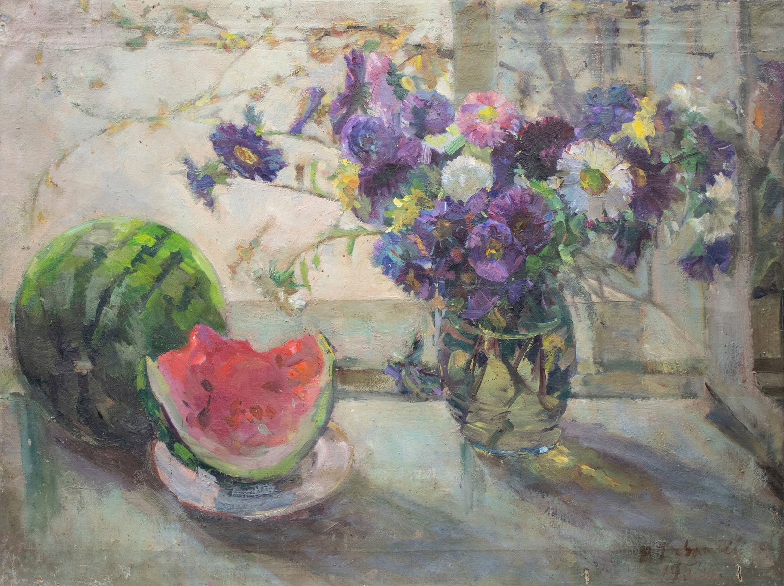 Dovgalevska Vira (Ukrainian artist), "On the windowsill", oil on canvas (1 of 3)