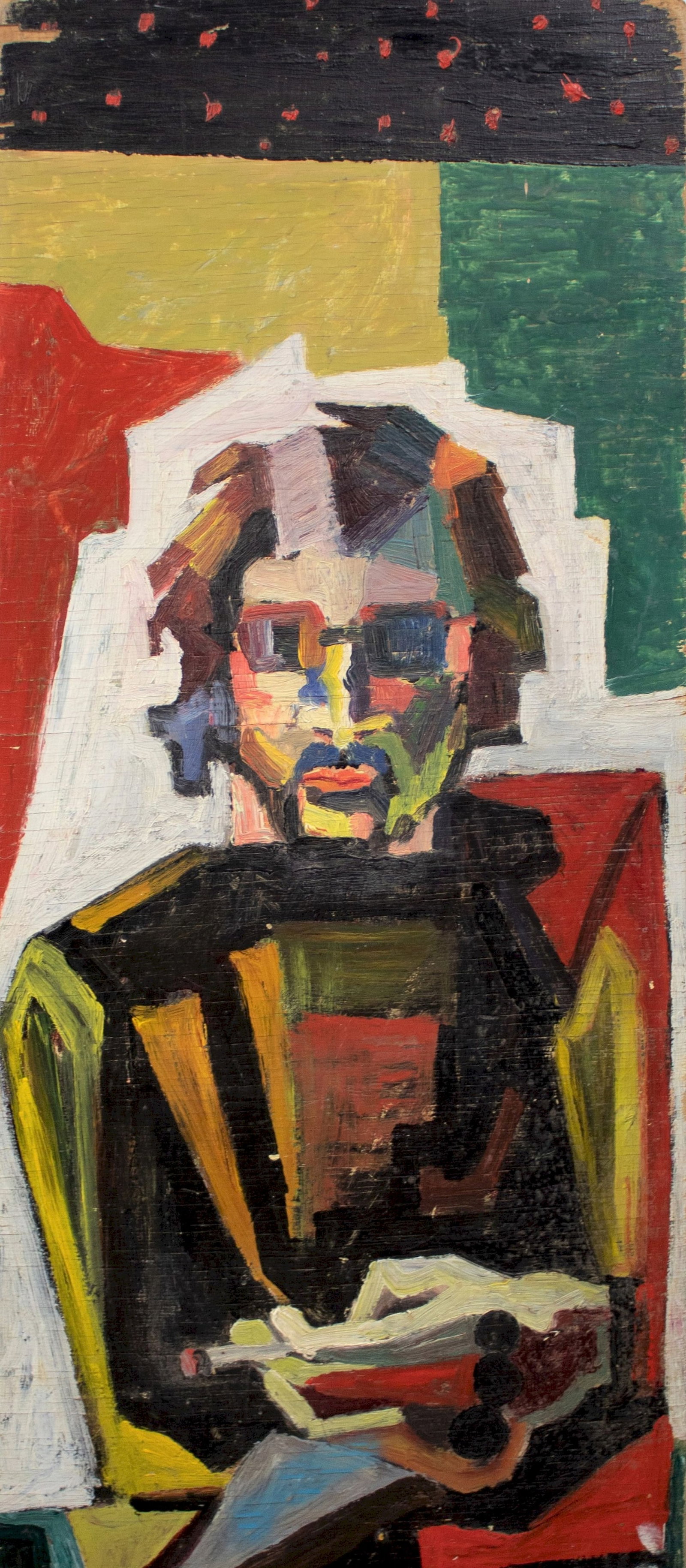 Unidentified (Ukrainian artist), "Painter", oil on wood: Title: Unidentified (Ukrainian artist), "Painter", oil on wood Description: ARTIST: Unidentified Artist TITLE: "Painter" SIZE: 103 x 34 cm, (40 2/4 x 13 2/4 in.) MEDIUM: oil on wood YEAR OF CREATION: 