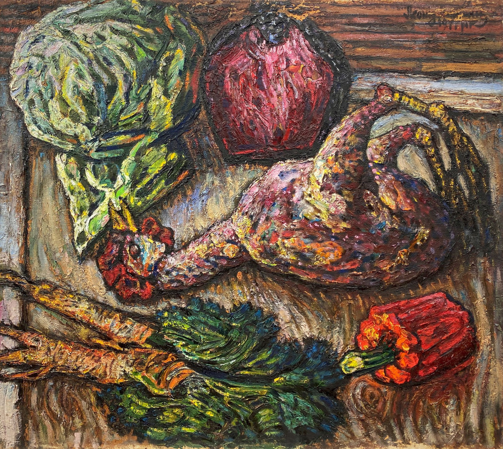 Litvinov Oleksiy (Ukrainian artist), "Still life with chicken", oil on canvas (1 of 4)