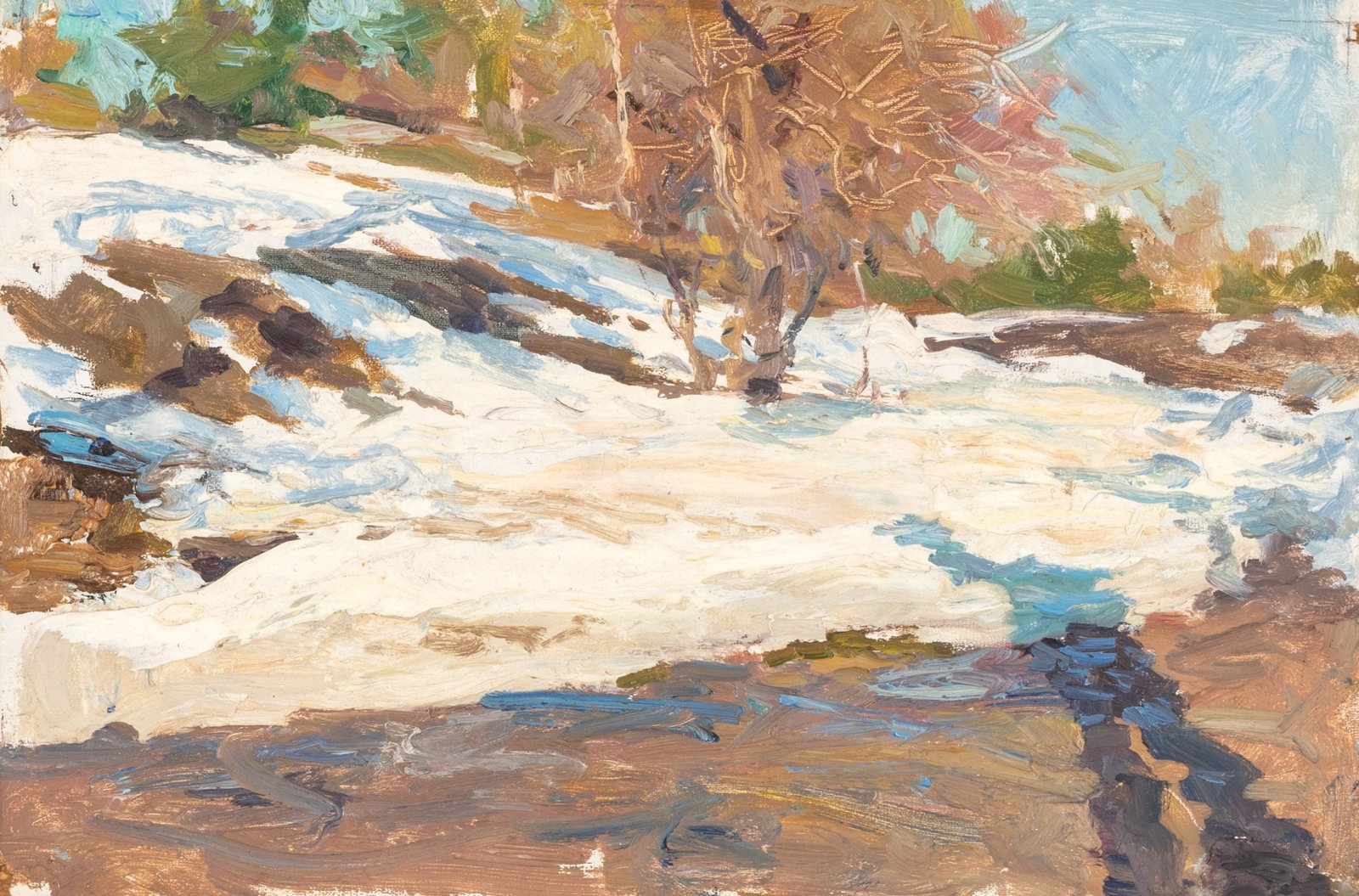 Lomykin Kostantin (Ukrainian artist), "Winter Sketch", oil on cardboard (1 of 1)