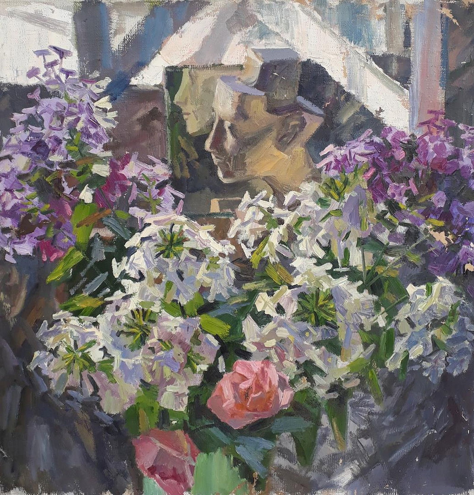 Chernikov Mykola (Ukrainian artist), "Lilac", oil on canvas: Title: Chernikov Mykola (Ukrainian artist), "Lilac", oil on canvas Description: ARTIST: Chernikov Mykola Volodymirovich, Ukrainian artist TITLE: "Lilac" SIZE: 65 x 65 cm, (25 2/4 x 25 2/4 in.) MEDIUM: