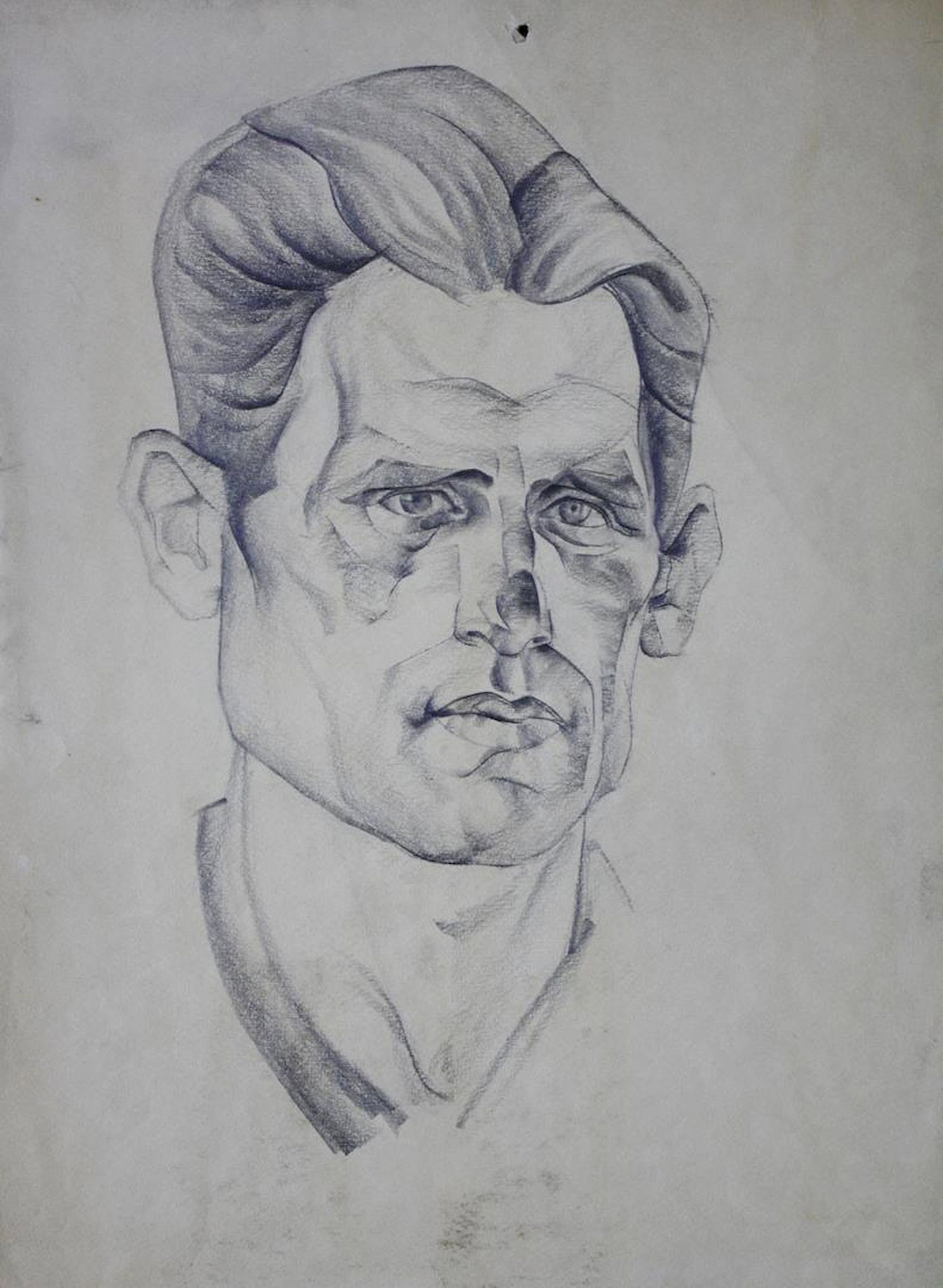 Mynka Olexandr (Ukrainian artist), "Etude. The man's head", pencil on paper (1 of 2)