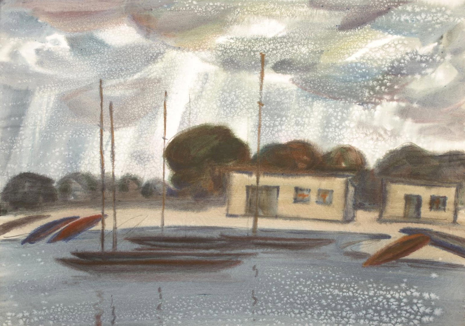 Mynka Olexandr (Ukrainian artist), "Yacht", watercolor on paper (1 of 2)