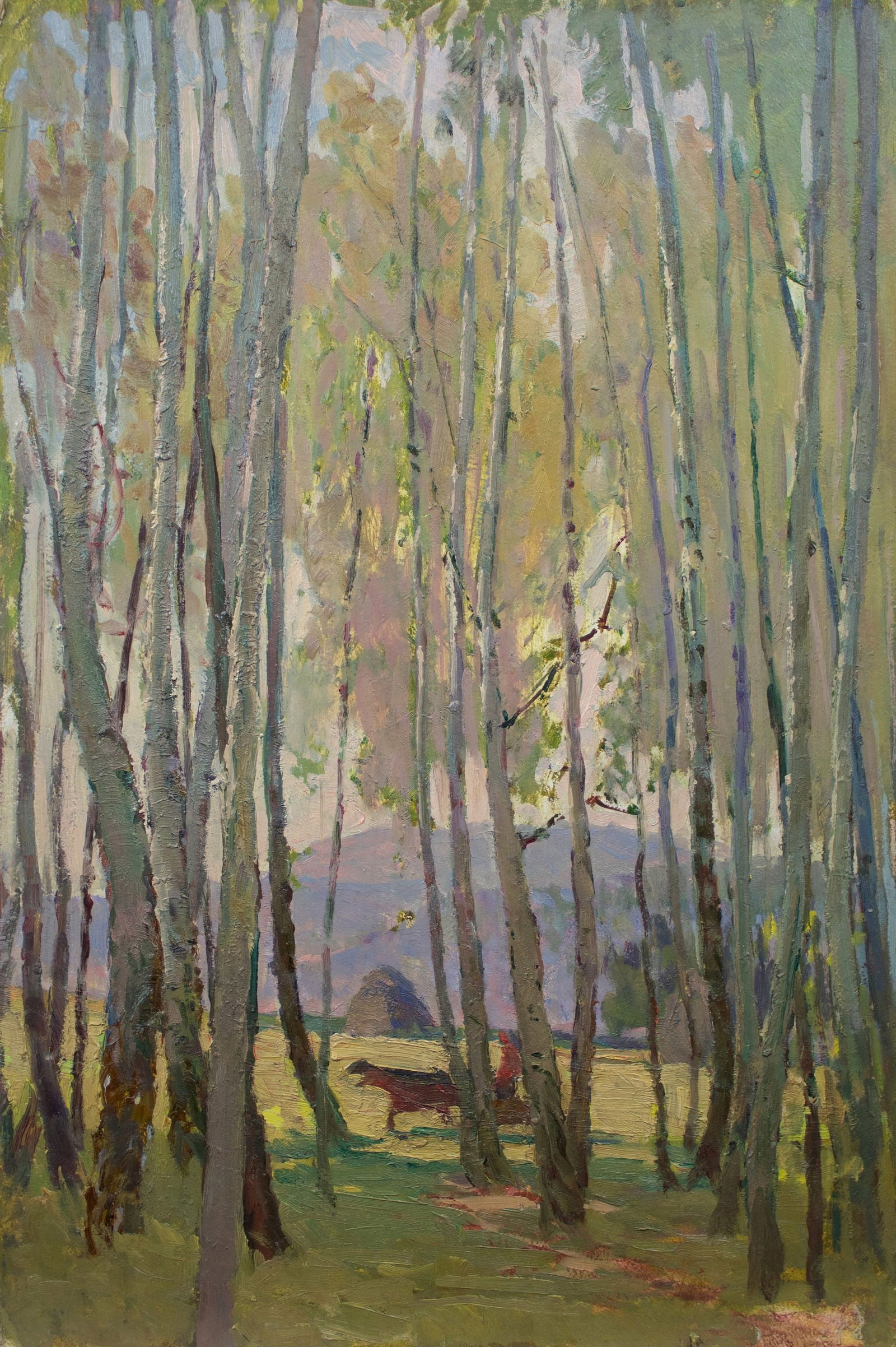 Kurennyi Andriy (Ukrainian artist), "Birches", oil on cardboard: Title: Kurennyi Andriy (Ukrainian artist), "Birches", oil on cardboard Description: ARTIST: Kurennyi Andriy Nikiforovich, Ukrainian artist TITLE: "Birches" SIZE: 75 x 50 cm, (29 2/4 x 19 3/4 in.)