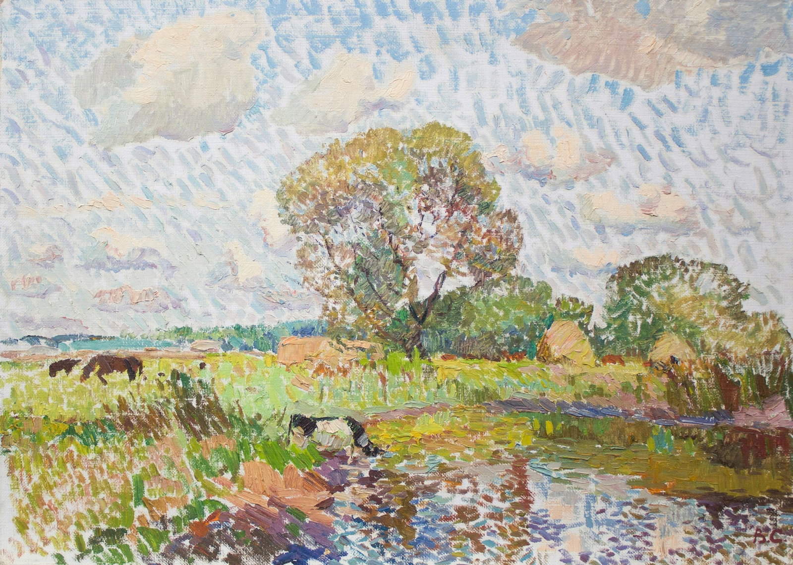Sevastyanov Victor (Ukrainian artist), "Bright day", oil on canvas on cardboard: Title: Sevastyanov Victor (Ukrainian artist), "Bright day", oil on canvas on cardboard Description: ARTIST: Sevastyanov Victor Grigorovich, Ukrainian artist TITLE: "Bright day" SIZE: 50 x 70 cm, (19 3