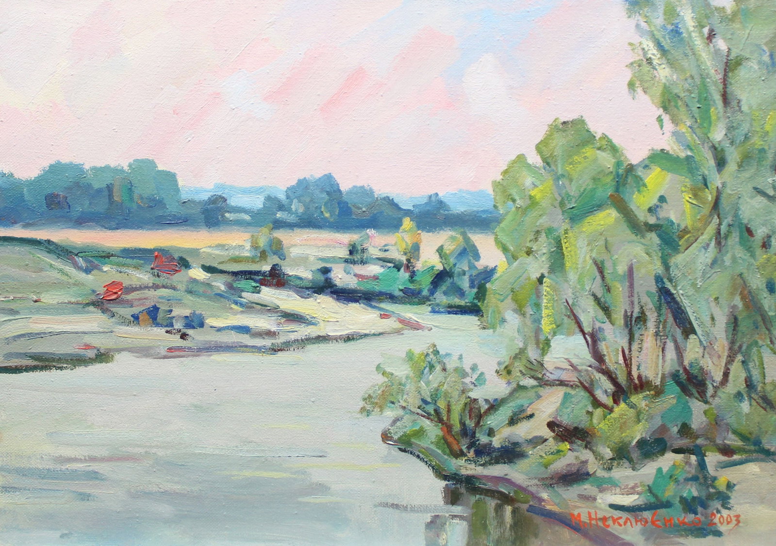 Neklyuenko Mykola (Ukrainian artist), "By the river", oil on canvas (1 of 4)