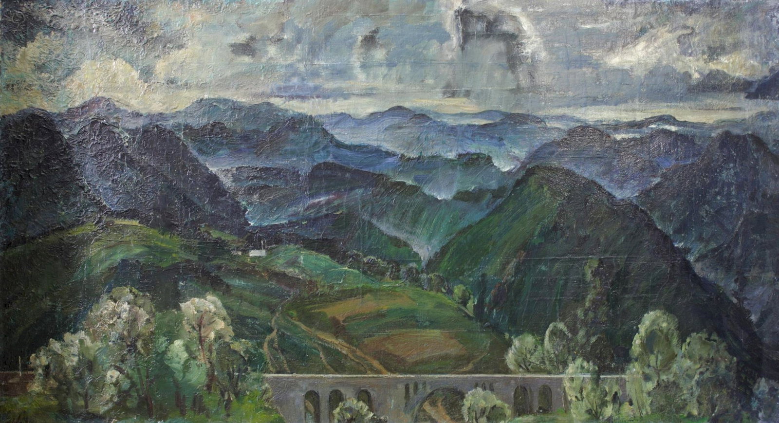 Unidentified (Ukrainian artist), "Approaching thunderstorm", oil on canvas (1 of 1)