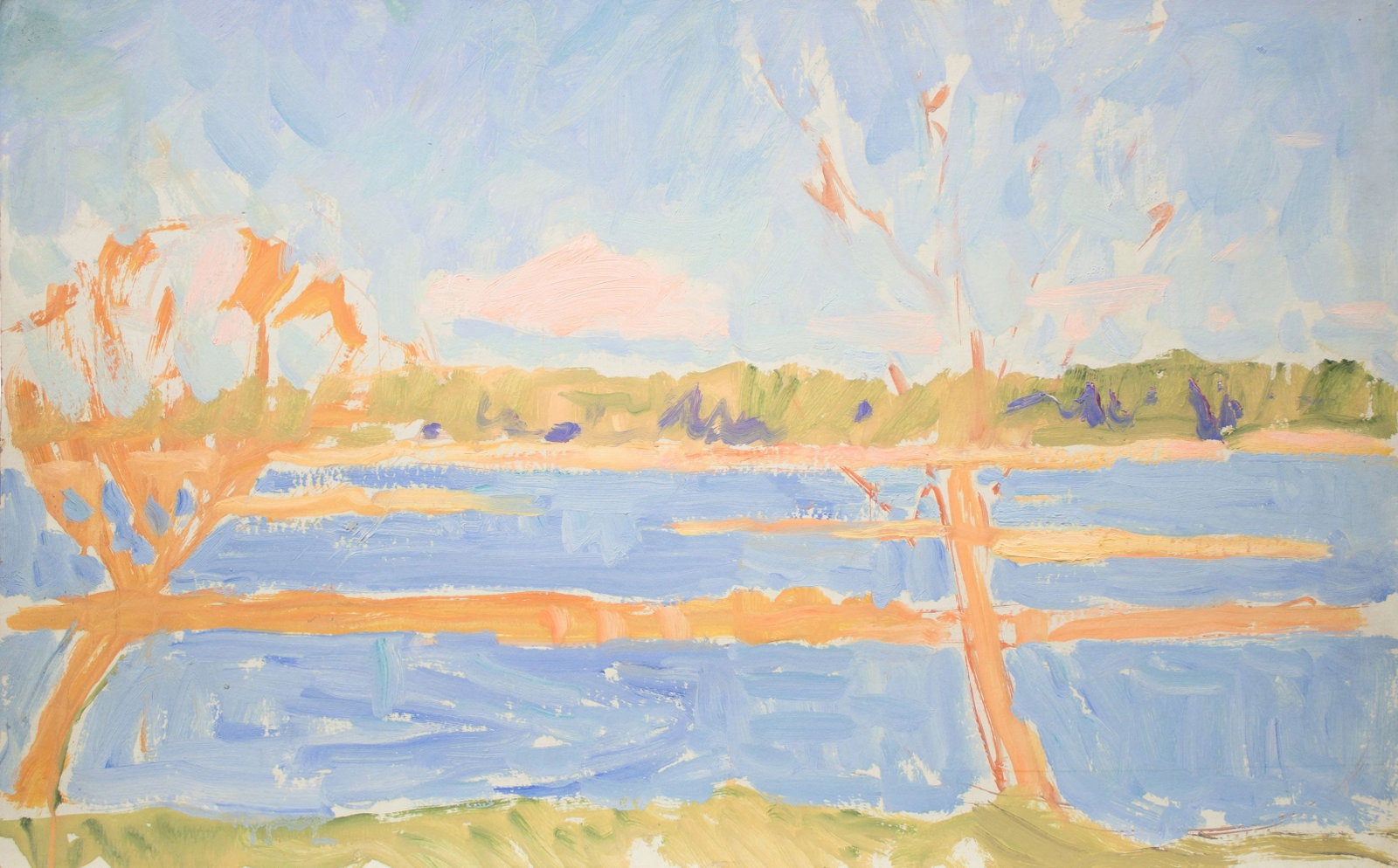 Tyukha Ivan (Ukrainian artist), "Flood", oil on cardboard (1 of 3)