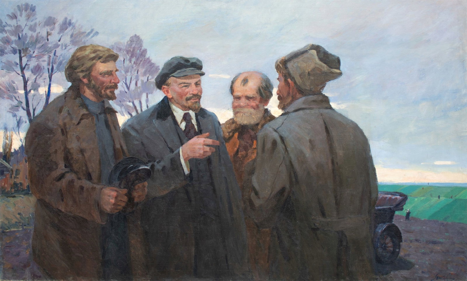 Yakovlev Boris (Ukrainian artist), "Lenin with the peasants", oil on canvas (1 of 3)