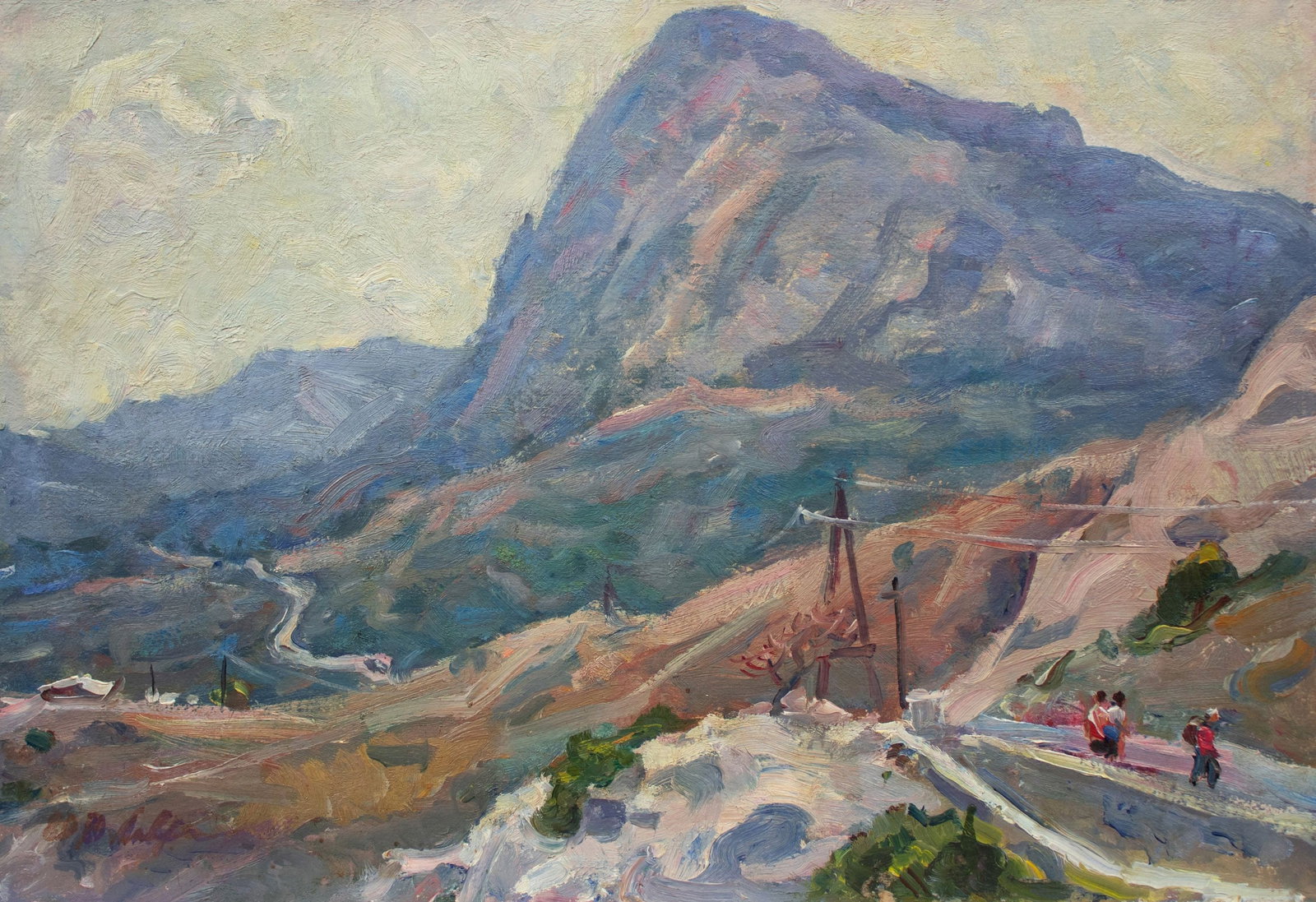 Lavrynenko Vyacheslav (Ukrainian artist), "The road to the Novy Svit. Crimea", oil on cardboard (1 of 4)