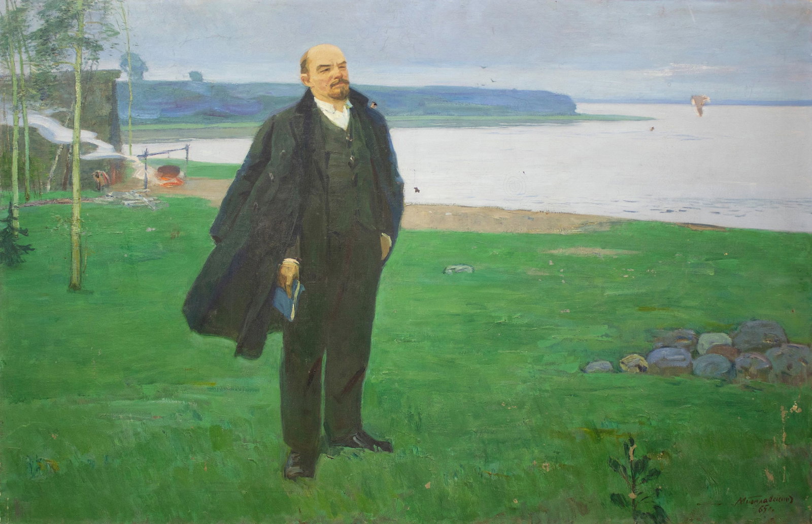 Poplavsky Mykhaylo (Ukrainian artist), "Lenin at the lake", oil on canvas (1 of 3)