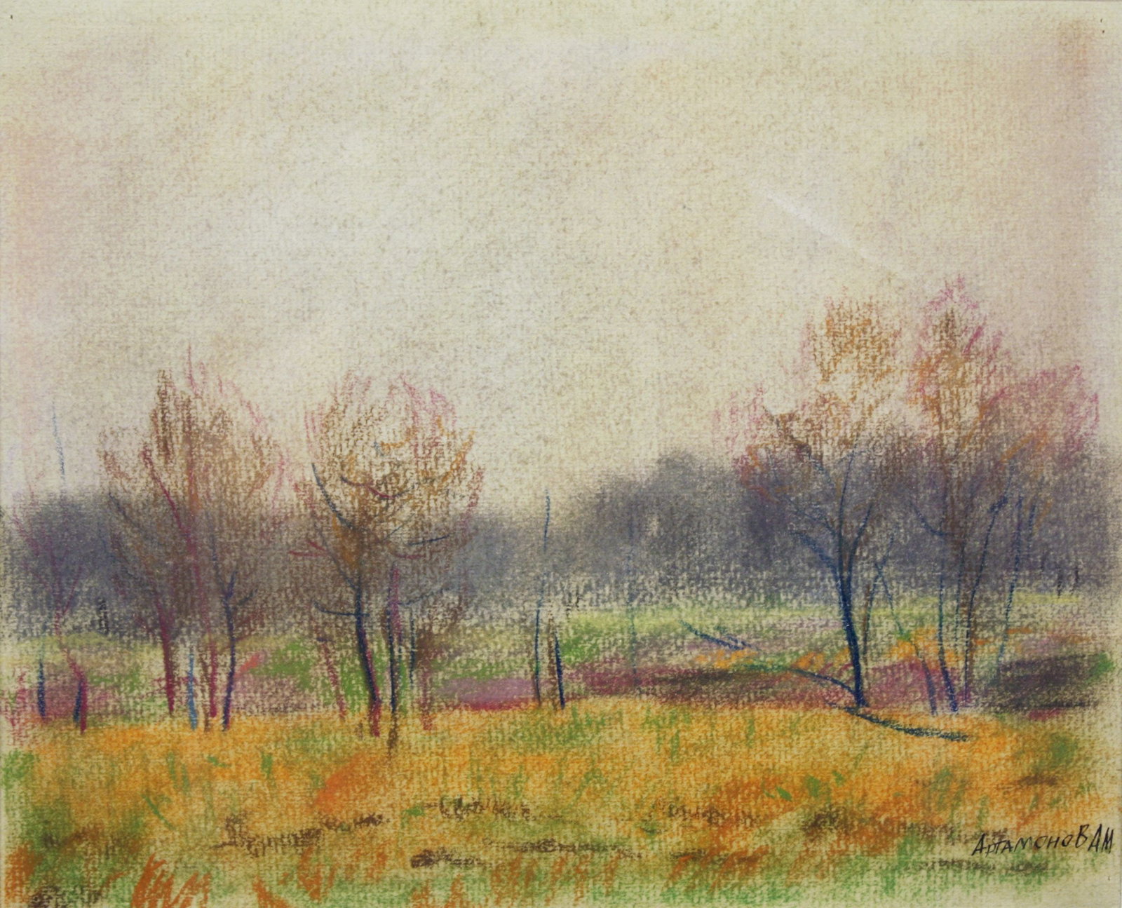 Artamonov Olexiy (Ukrainian artist), "Autumn landscape", mixed technique on paper (1 of 3)