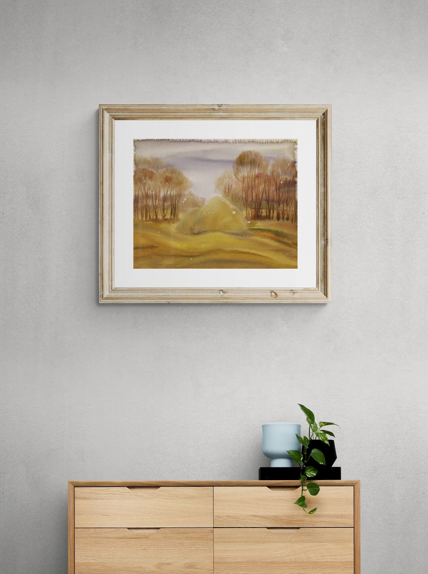 Mynka Olexandr (Ukrainian artist), "A stack of hay", watercolor on paper - 2
