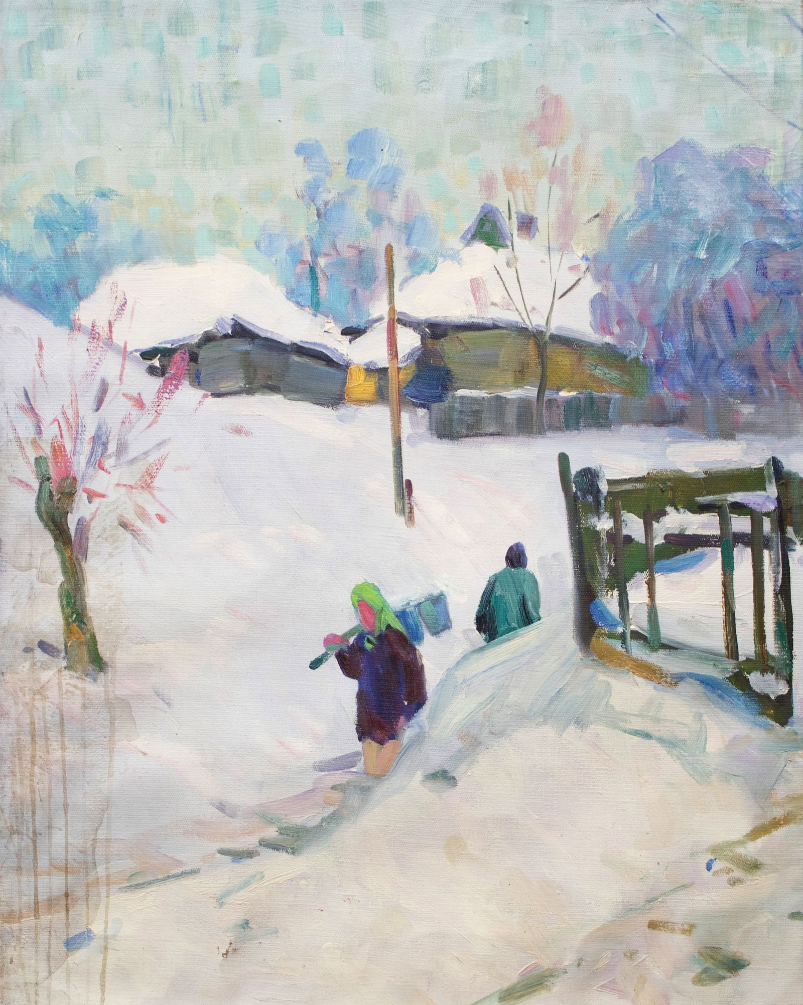 Tyukha Ivan (Ukrainian artist), "On the water", oil on canvas: Title: Tyukha Ivan (Ukrainian artist), "On the water", oil on canvas Description: ARTIST: Tyukha Ivan Andriyovich, Ukrainian artist TITLE: "On the water" SIZE: 68 x 54 cm, (26 3/4 x 21 1/4 in.) MEDIUM