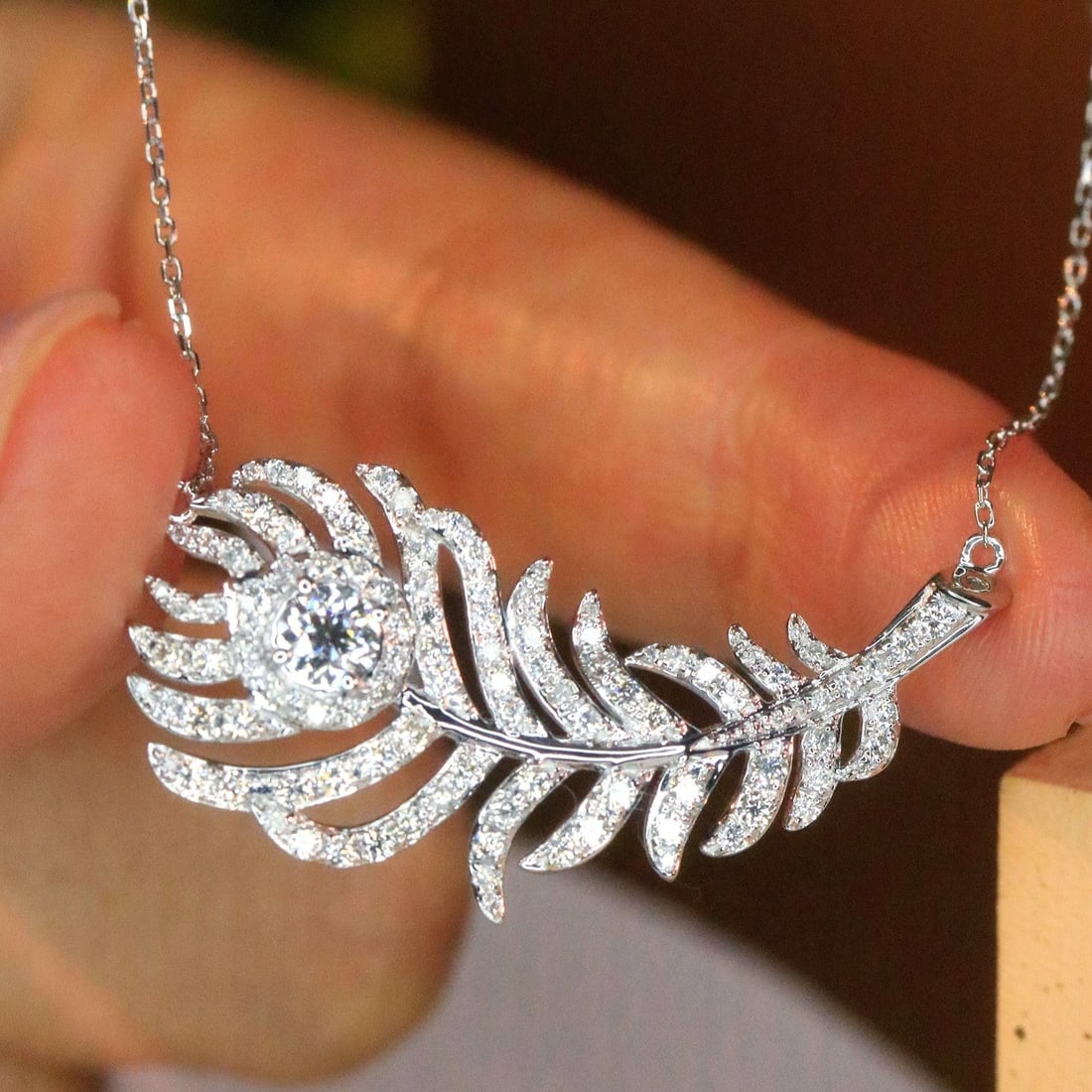 14K GOLD 1.25 CTW NATURAL H DIAMOND NECKLACE - 4