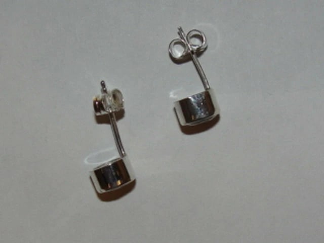Sterling Silver Faceted Blue Sapphire Bezel Set Earrings Birthstone September - 4