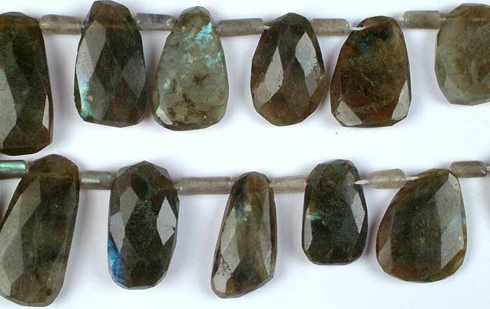 Labradorite Side-Drilled Faceted Tumbles with Tubes (1 of 1)
