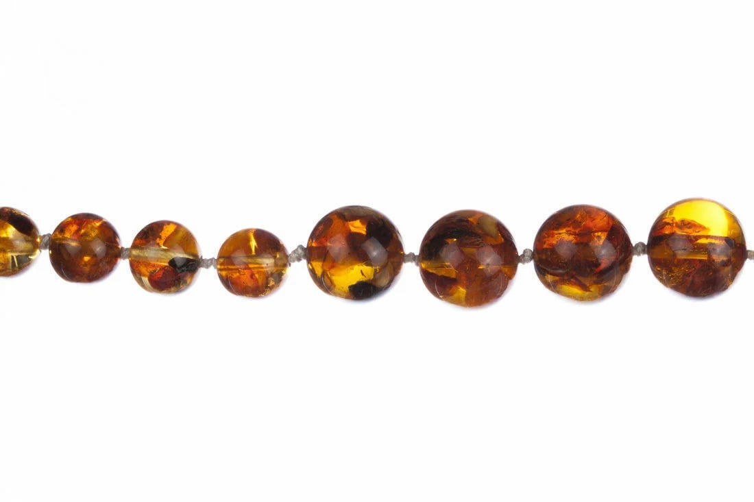 Unique Orange Baltic Amber Round Bead Statement Necklace - 5