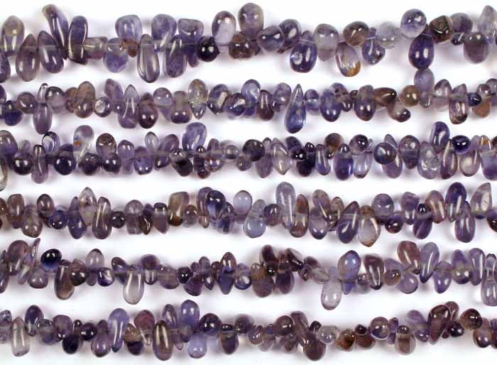 Plain Side-Drilled Iolite Drops / Semi-Precious Gemstone Beads (1 of 1)