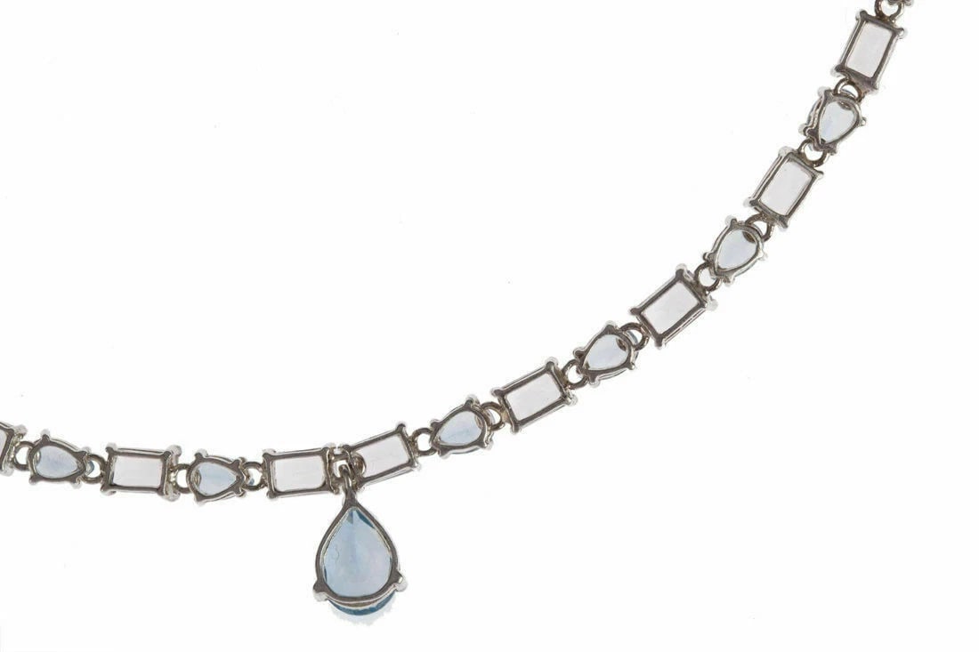 Blue Topaz and Amethyst Eternity Necklace - 4