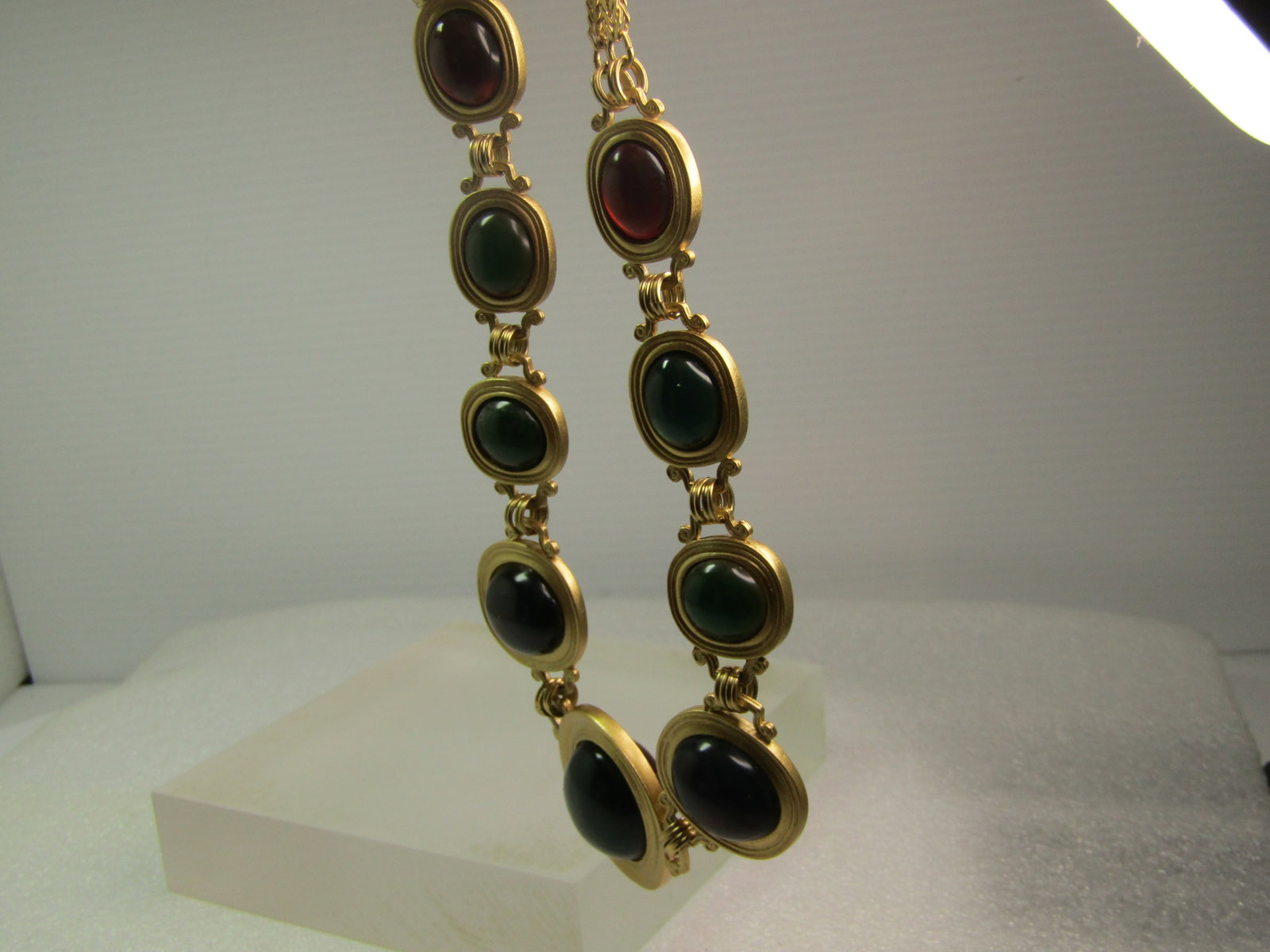 Vintage Red/Green Yves Saint Laurent Necklace, By Robert Goosens, 1980's, 18" - 11