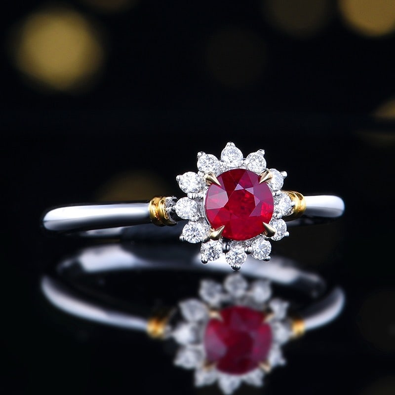 14K GOLD 0.50 CTW NATURAL RUBY and DIAMOND RING - 3